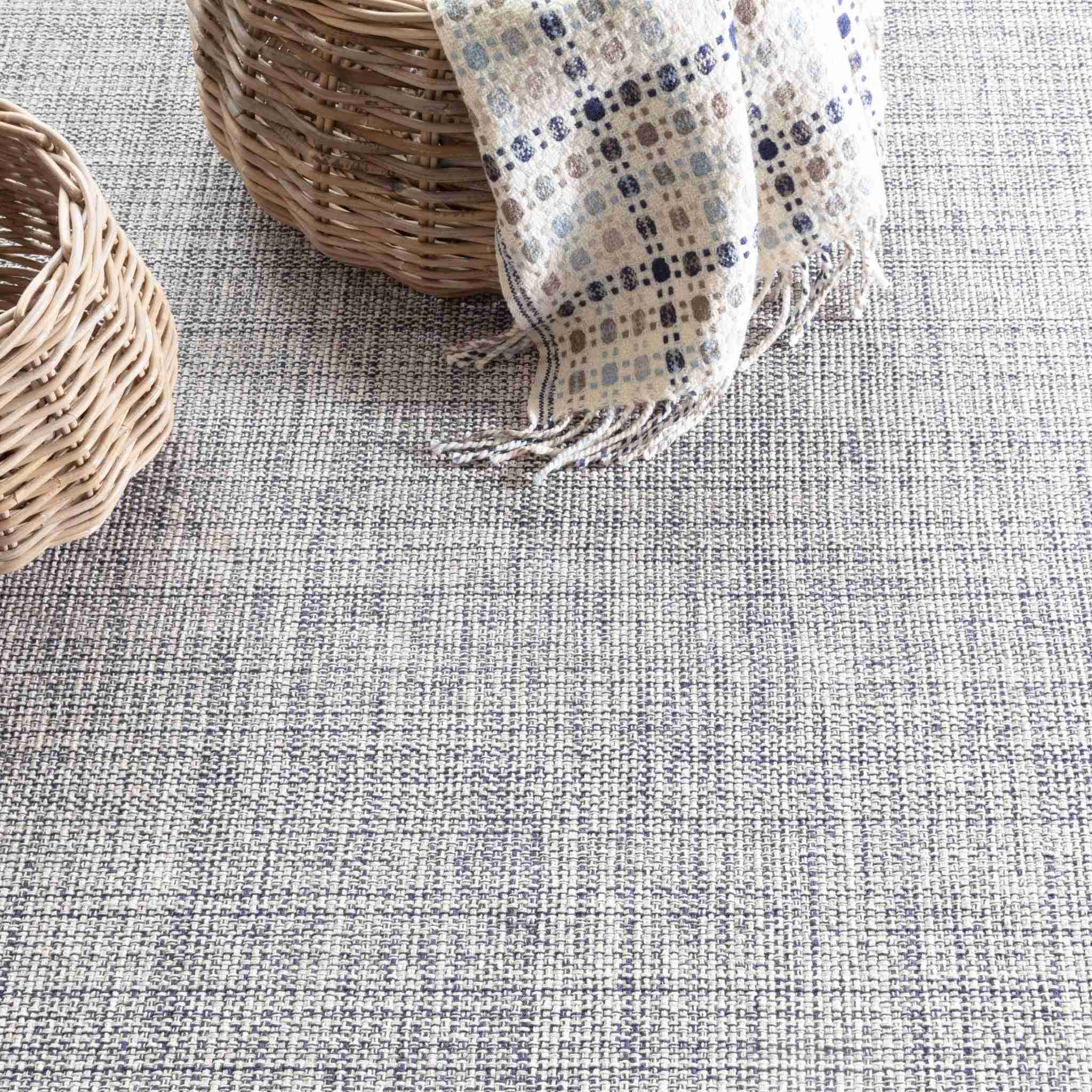 Marled Indigo Handwoven Cotton Rug - Image 2