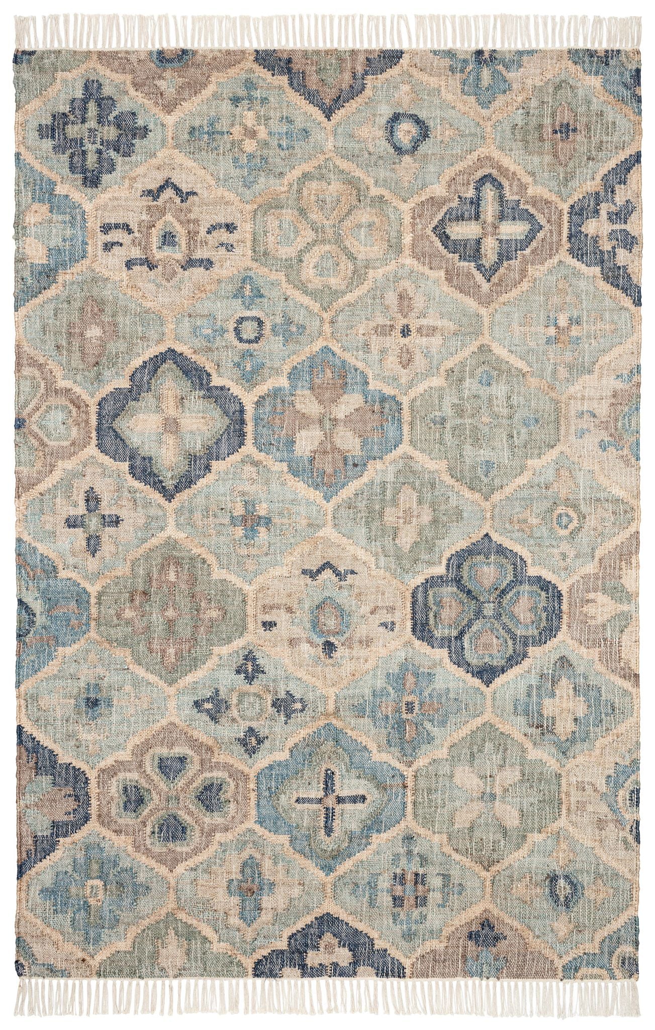 Pali Blue Handwoven Jute Rug - Image 1