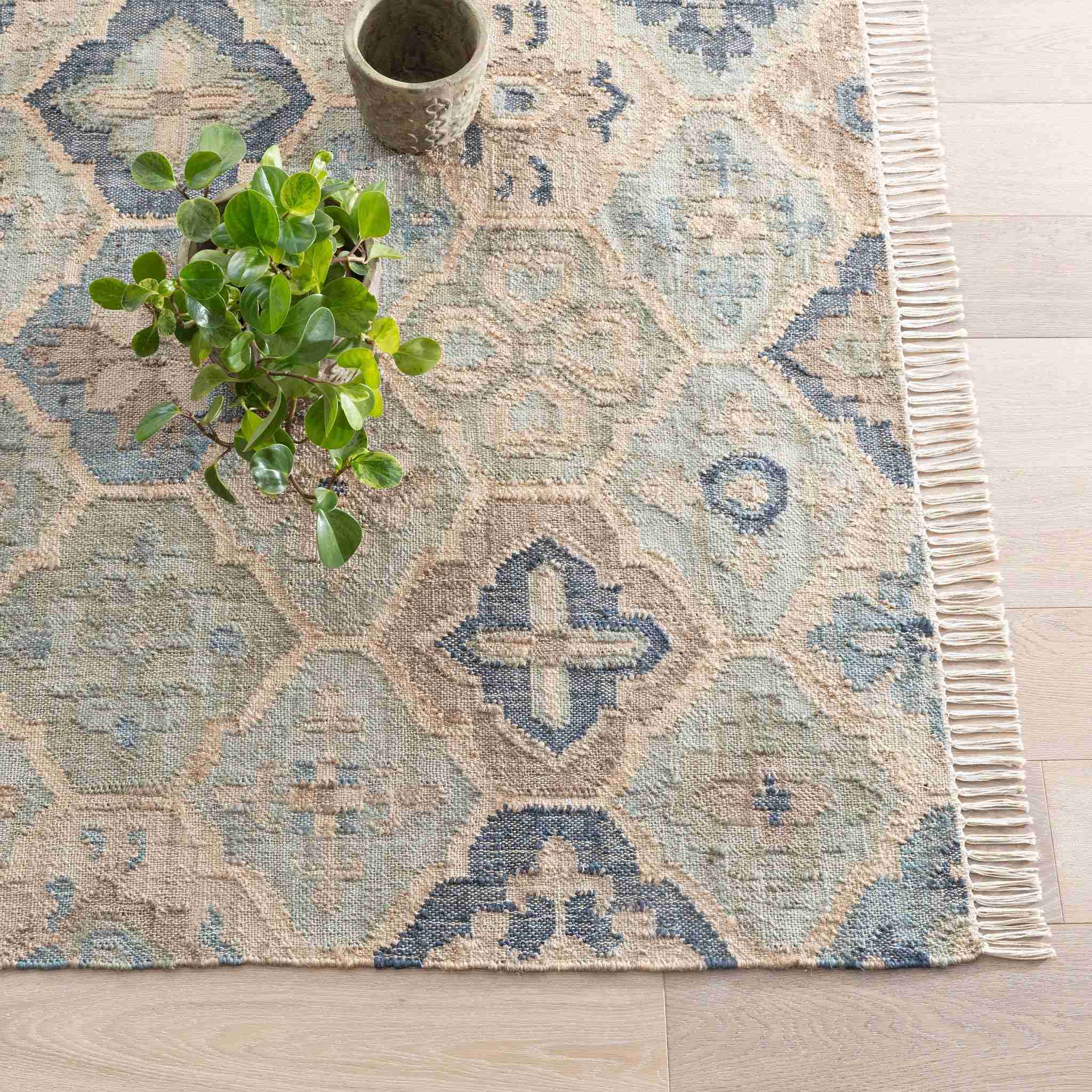 Pali Blue Handwoven Jute Rug - Image 2