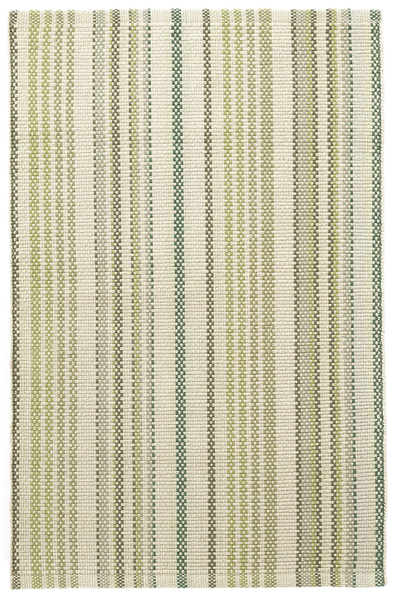 Oslo Stripe Green Handwoven Cotton Rug - Image 1