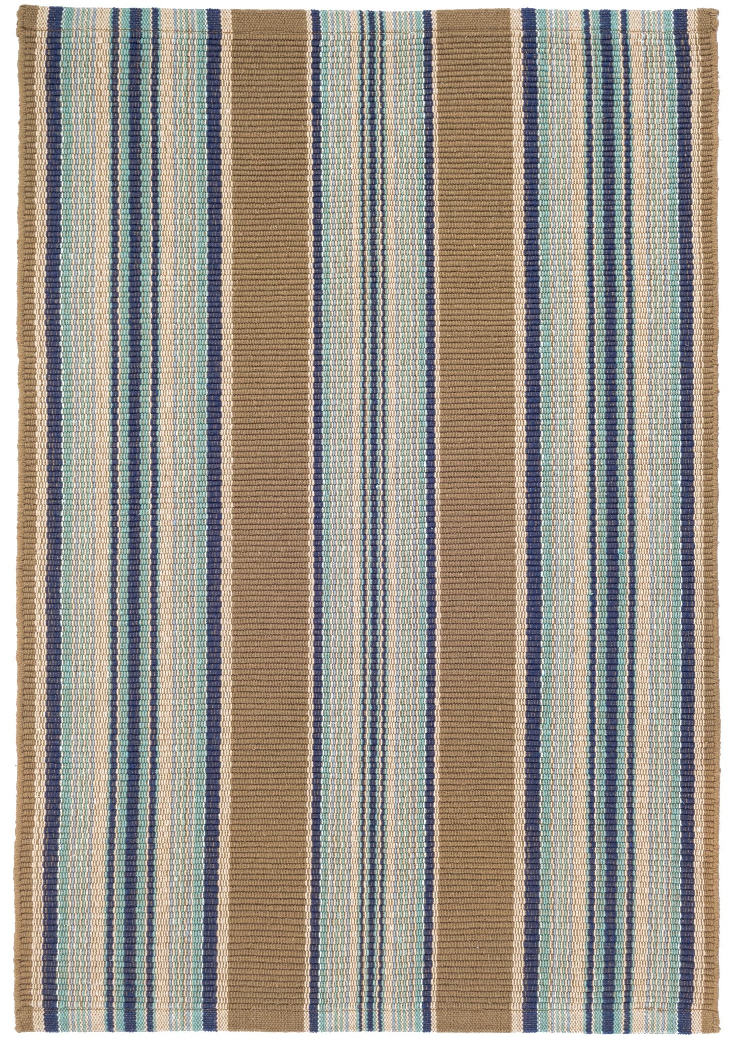 Blue Heron Stripe Handwoven Indoor/Outdoor Rug - Image 1