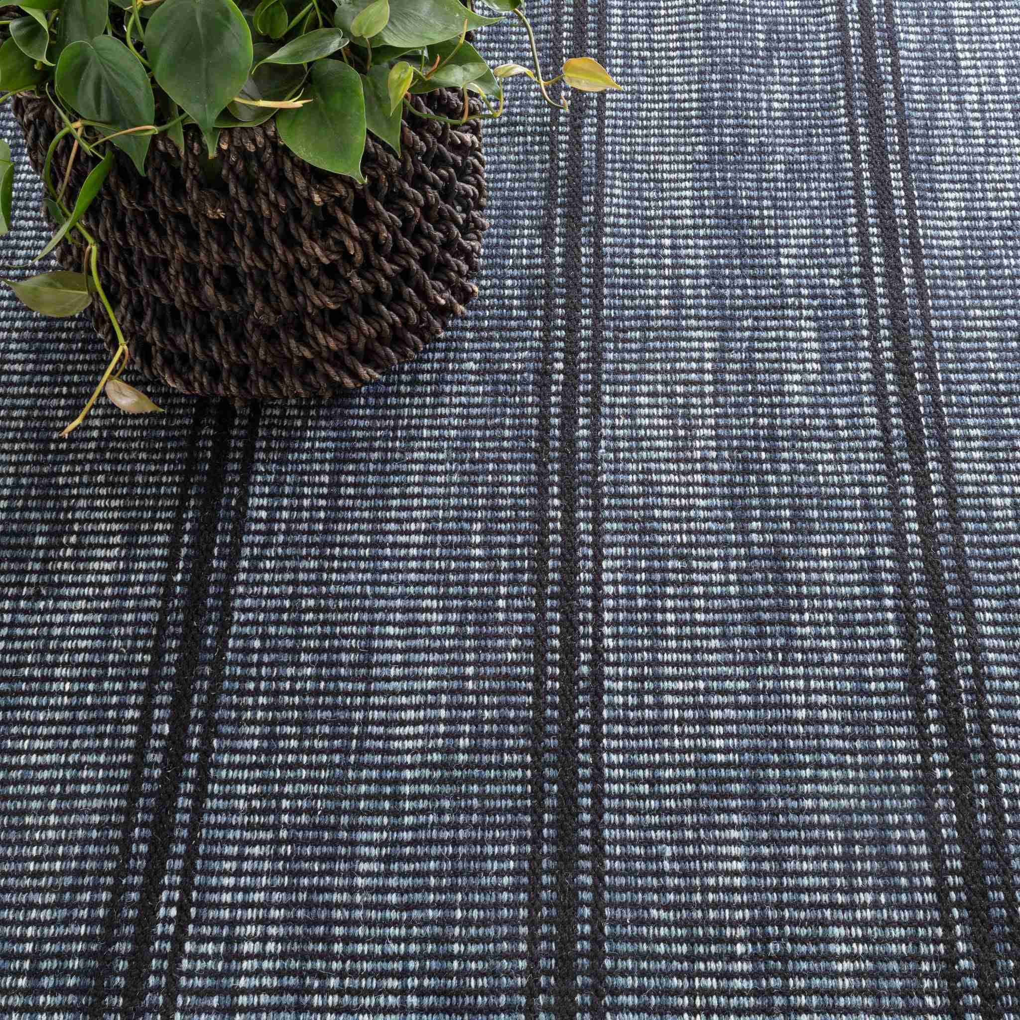 Malta Navy Handwoven Wool Rug - Image 2