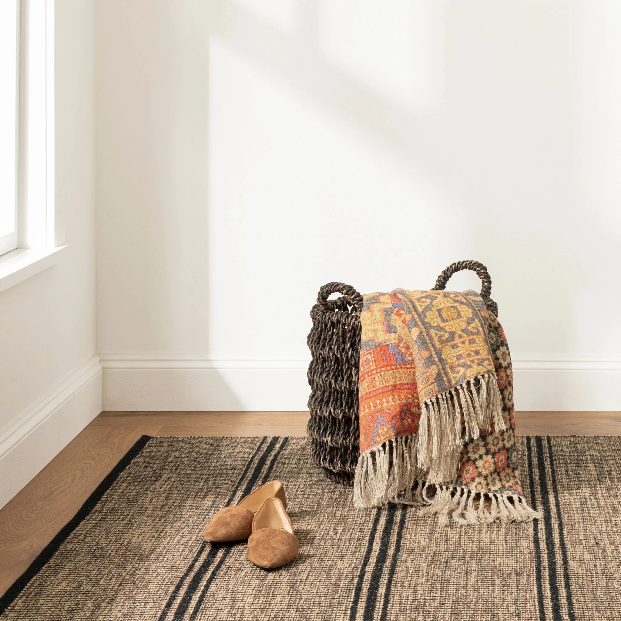 Malta Camel Handwoven Wool Rug - Image 3