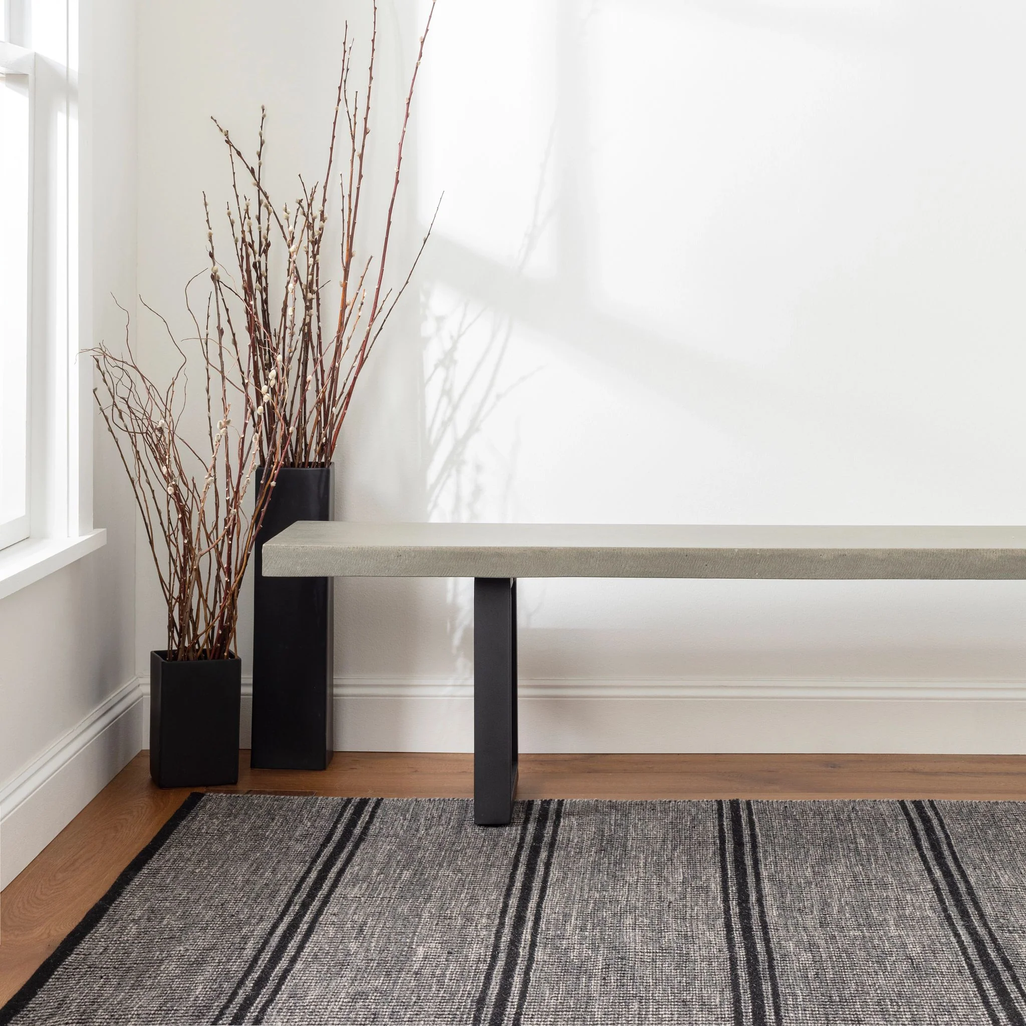 Malta Black Handwoven Wool Rug - Image 3