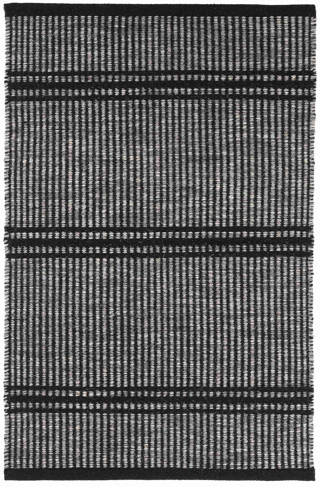 Malta Black Handwoven Wool Rug - Image 1