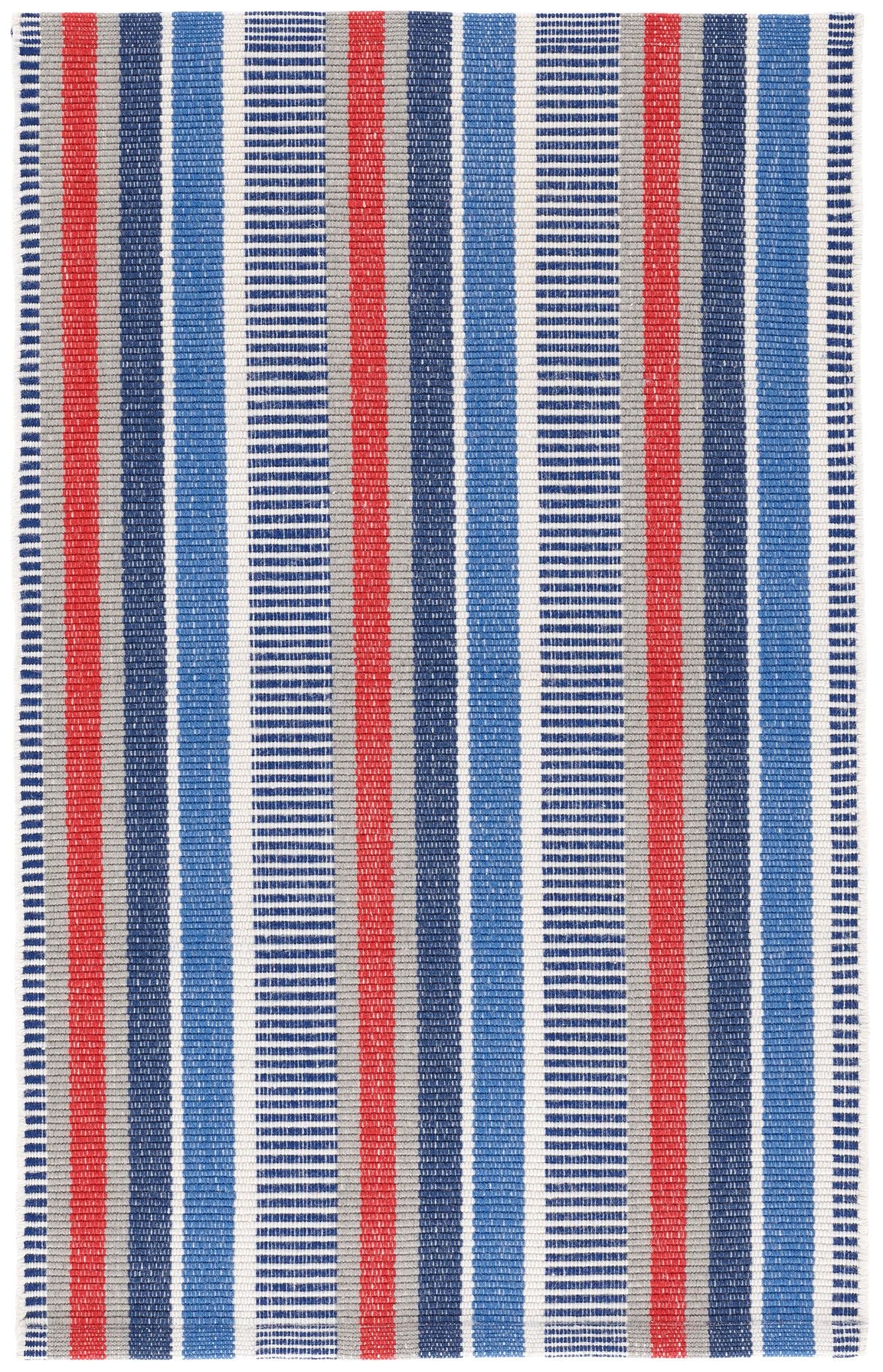 Always Greener Blue/Red Handwoven Indoor/Outdoor Rug - Image 1