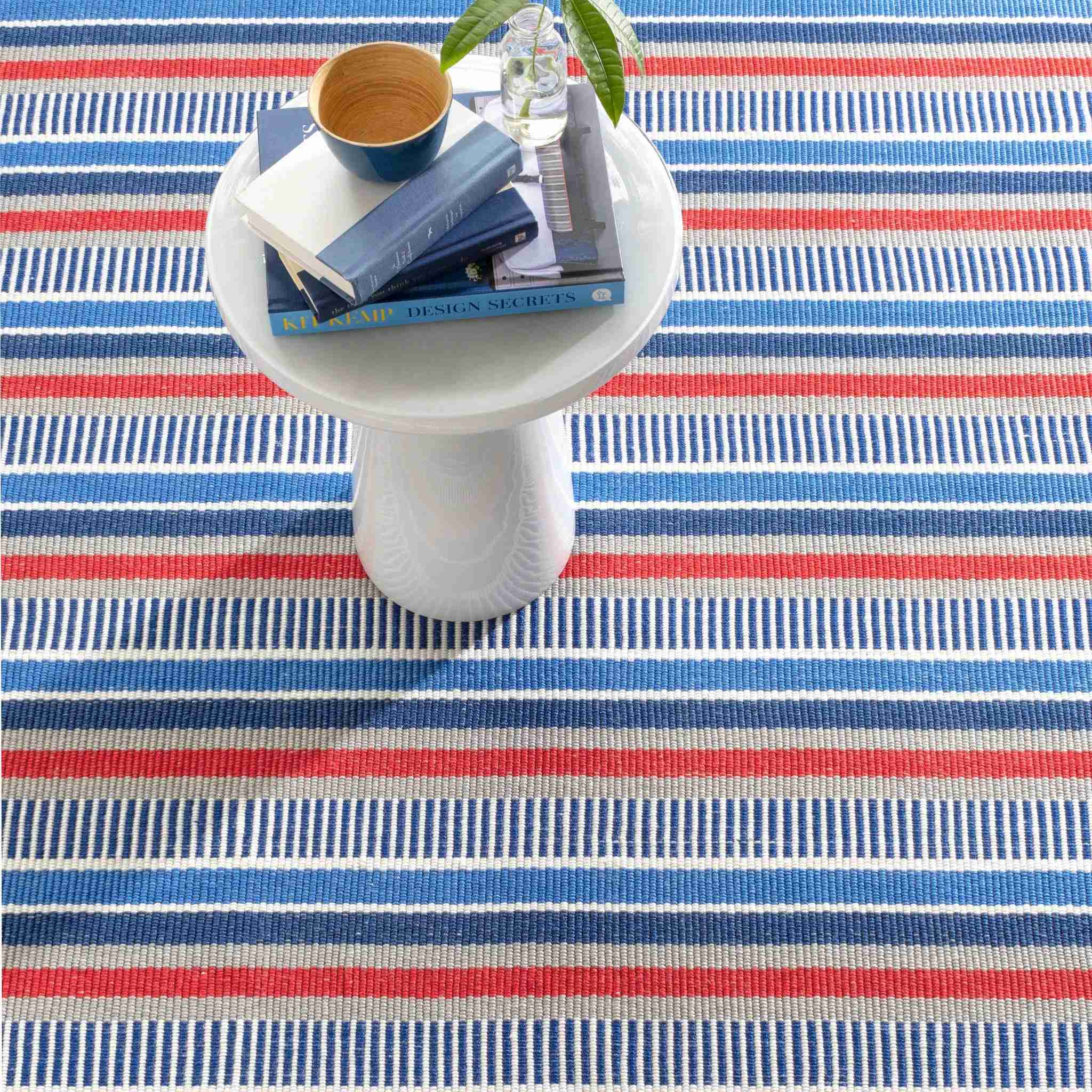 Always Greener Blue/Red Handwoven Indoor/Outdoor Rug - Image 2