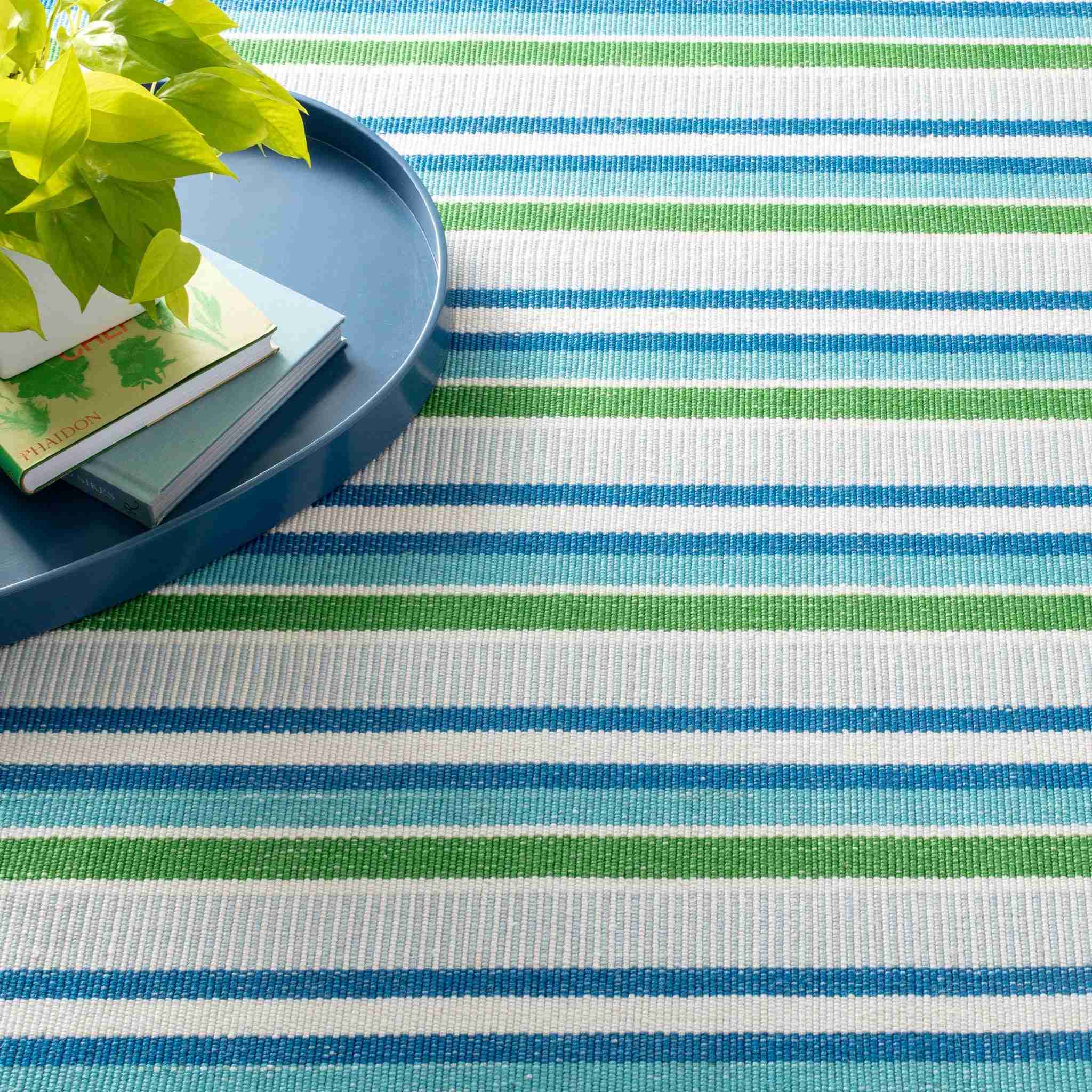 Always Greener Cobalt/Green Handwoven Indoor/Outdoor Rug - Image 2