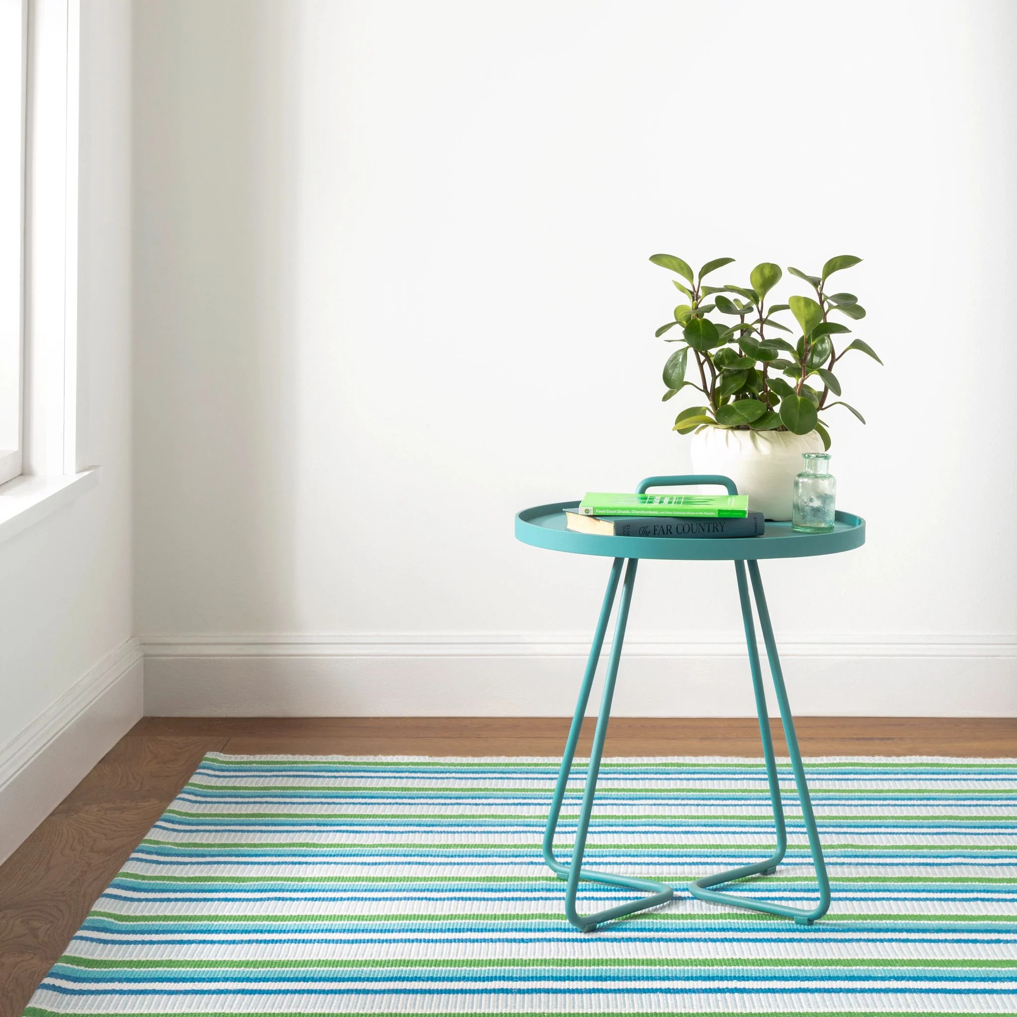 Always Greener Cobalt/Green Handwoven Indoor/Outdoor Rug - Image 3