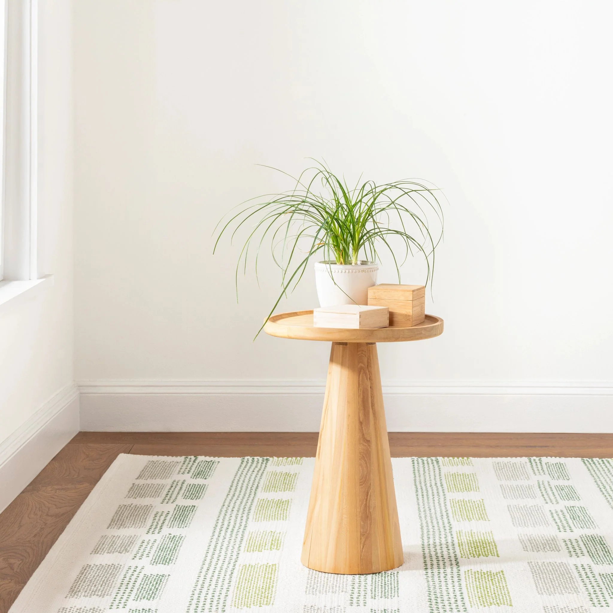 Tread Lightly Green Handwoven Cotton Rug - Image 3