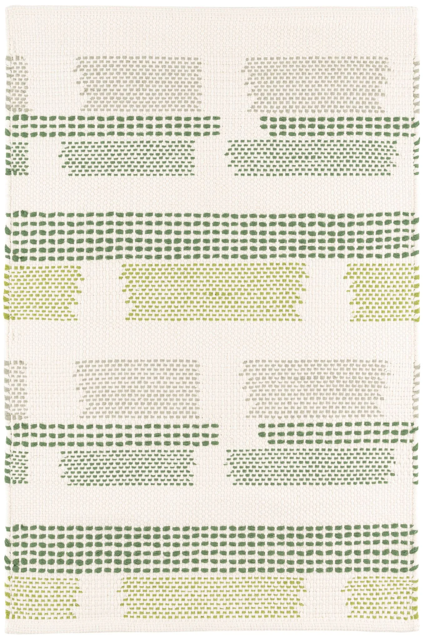 Tread Lightly Green Handwoven Cotton Rug - Image 1