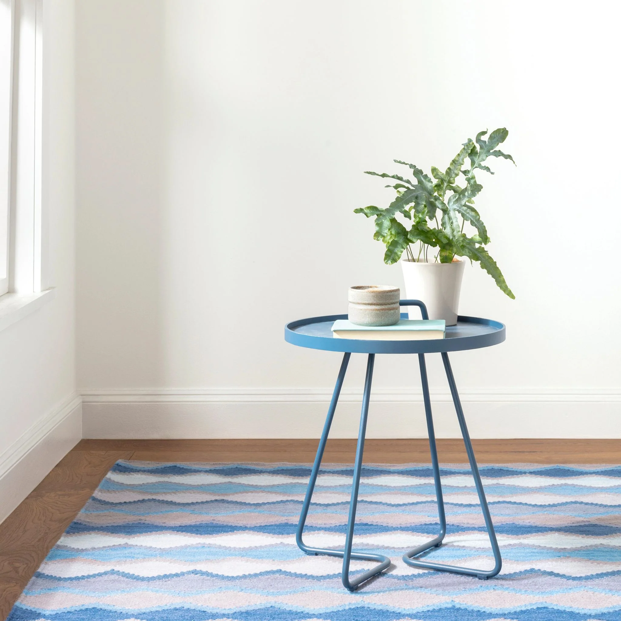 Safety Net Blue Handwoven Wool Rug - Image 3