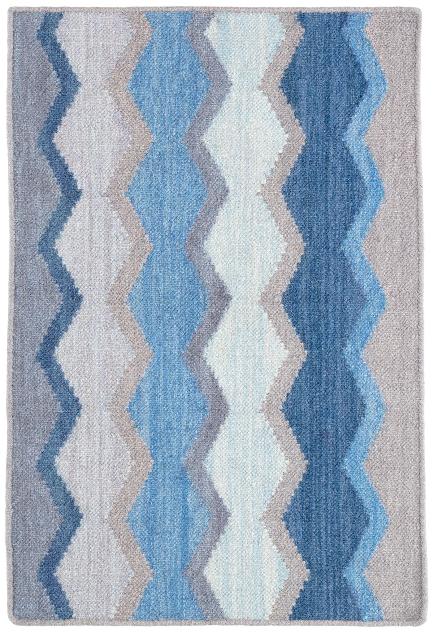 Safety Net Blue Handwoven Wool Rug - Image 1