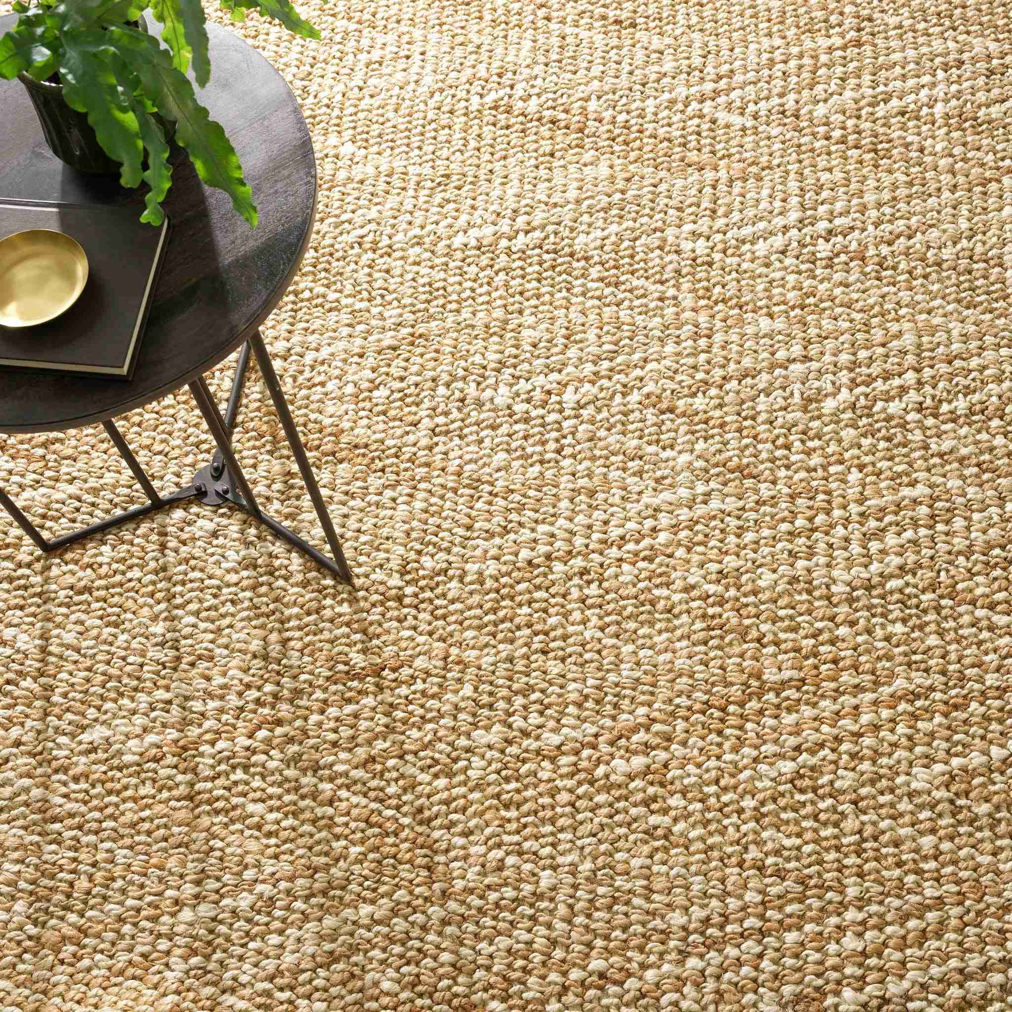 Meghan Ivory/Natural Handwoven Jute Rug - Image 2