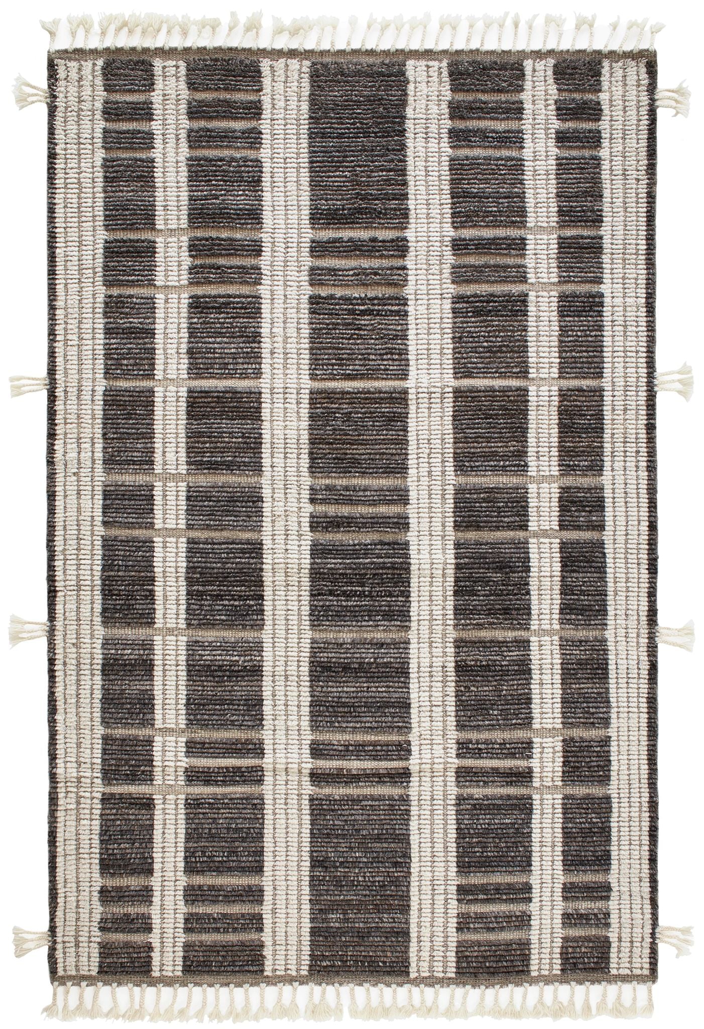 Tory Grey/Ivory Hand Knotted Wool Rug - Image 1