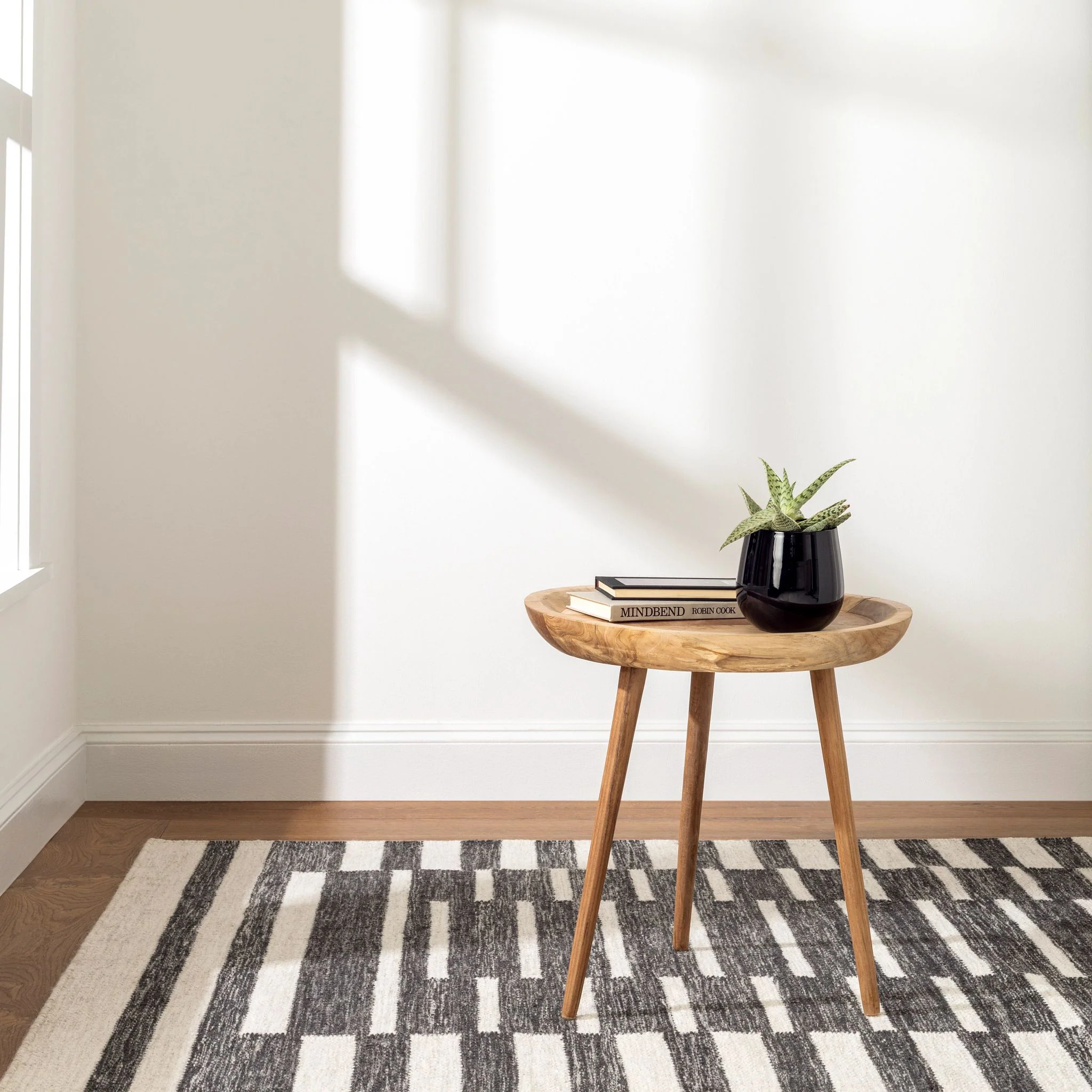 Heights Charcoal Handwoven Wool Rug - Image 2