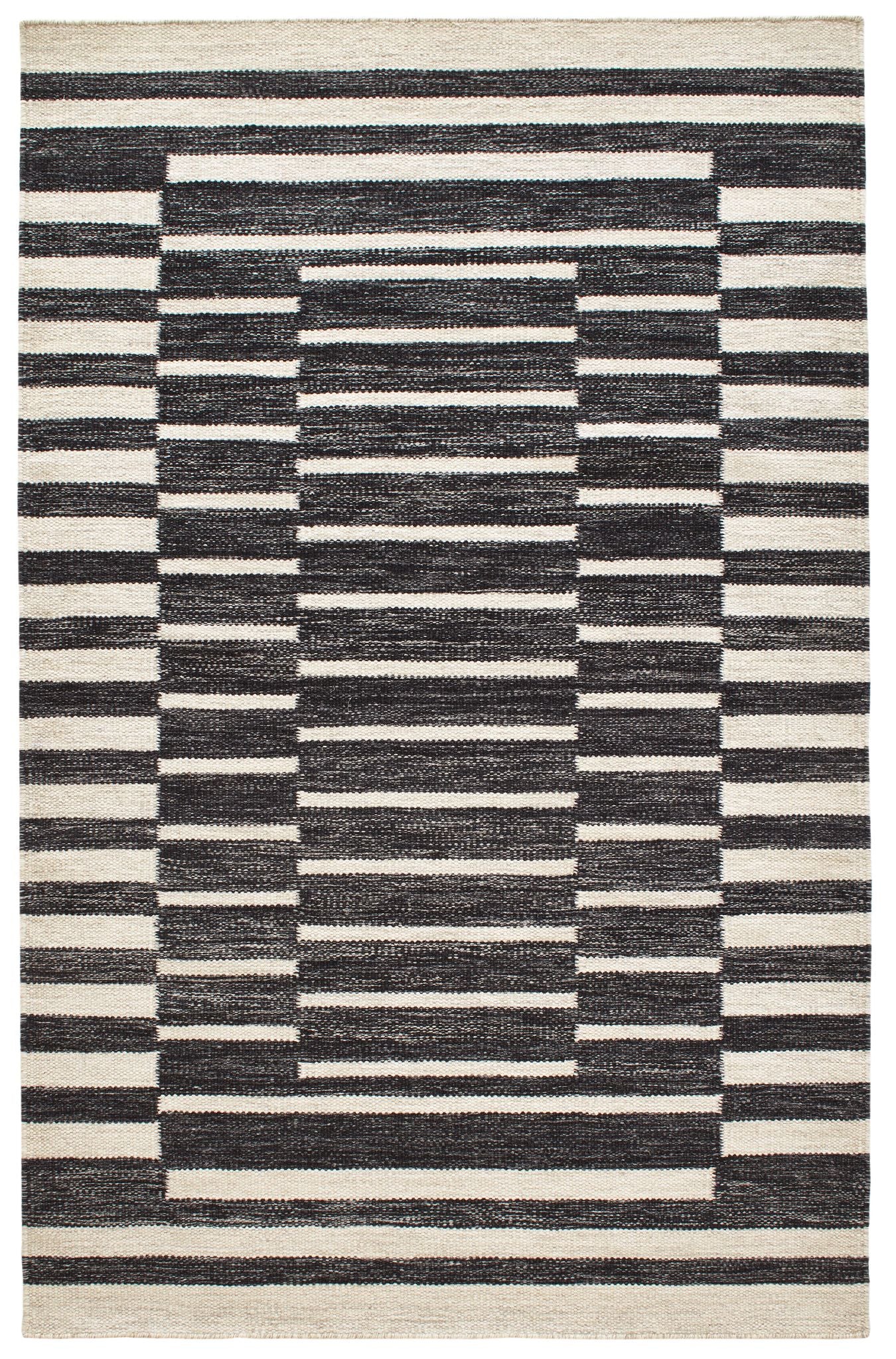 Heights Charcoal Handwoven Wool Rug - Image 1