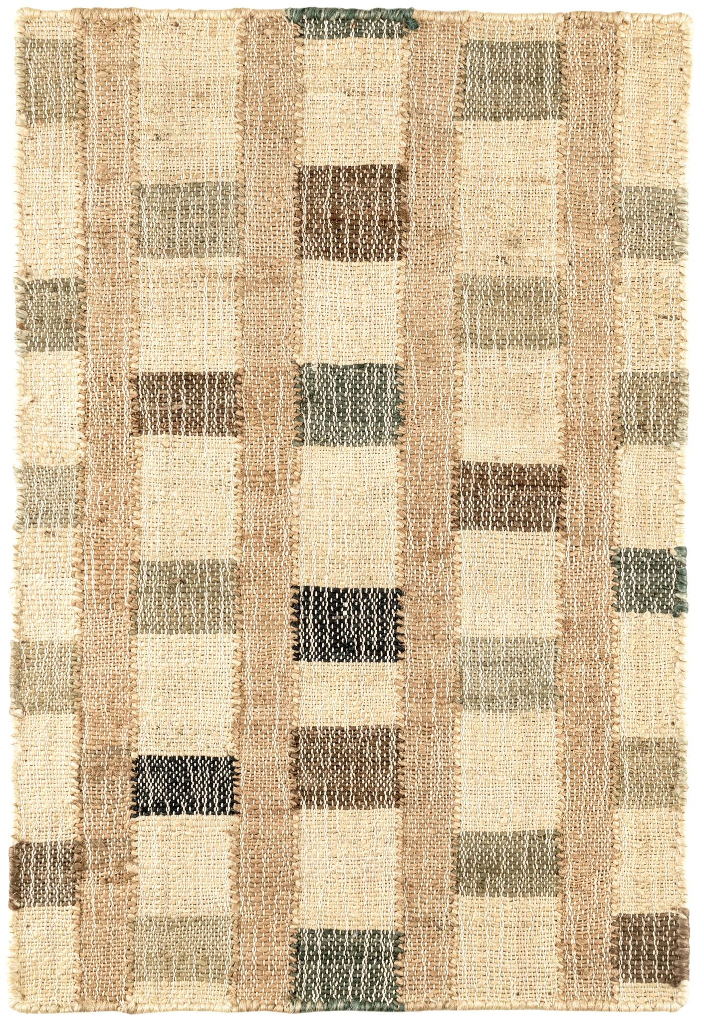 Mosaic Blue Handwoven Jute Rug - Image 1