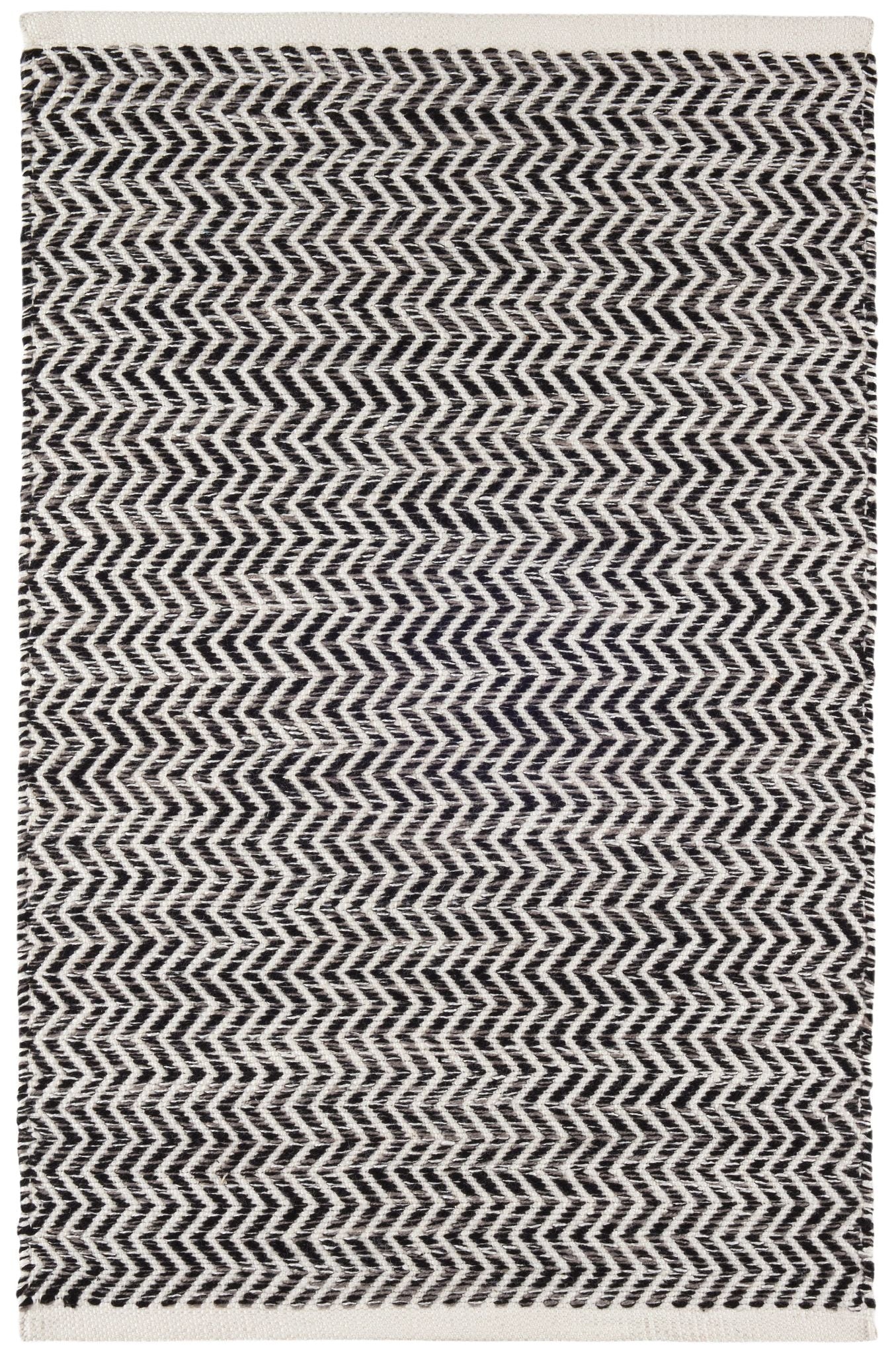 Coastal Black Handwoven Indoor/Outdoor Rug - Image 1