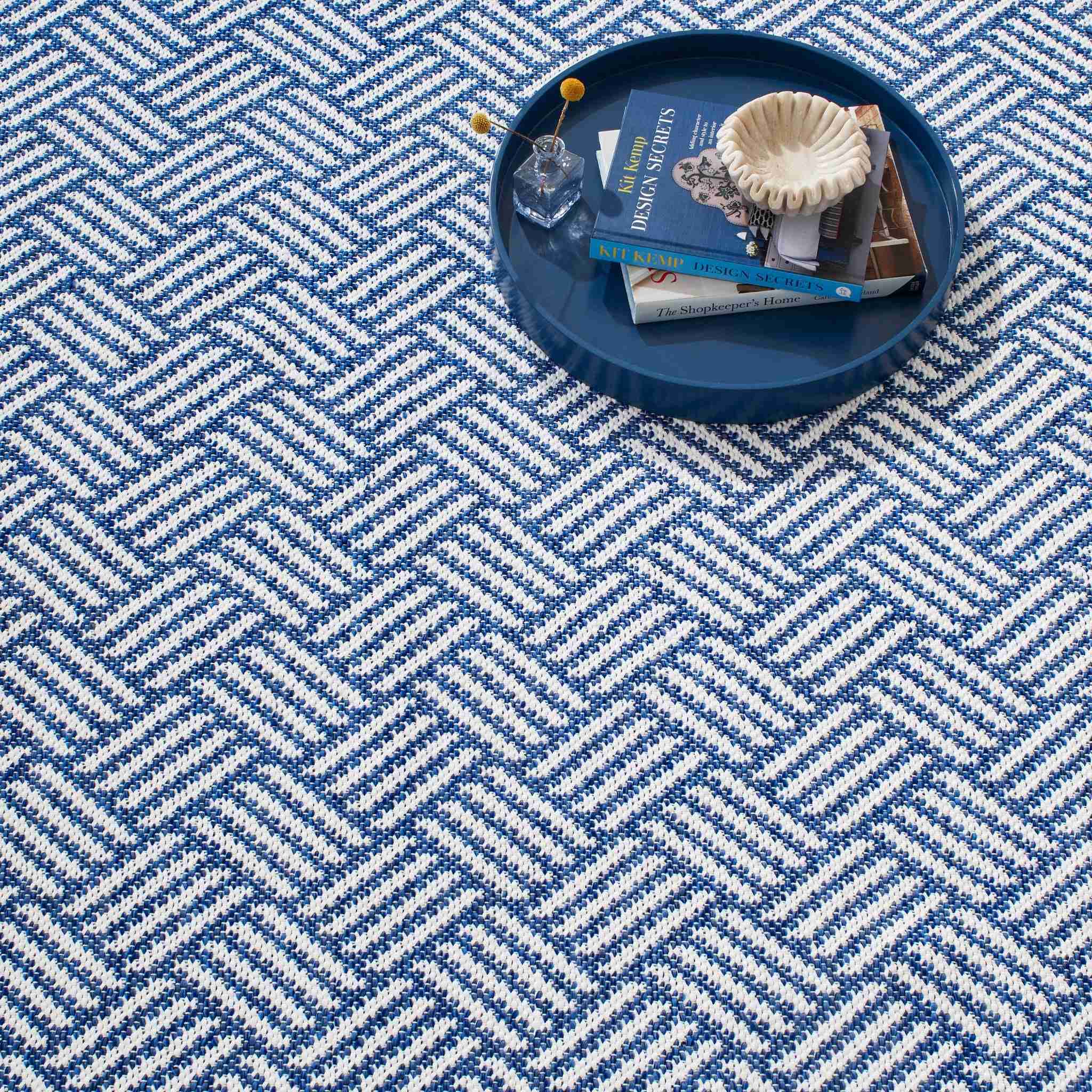 Crisscross Denim Handwoven Indoor/Outdoor Rug - Image 2