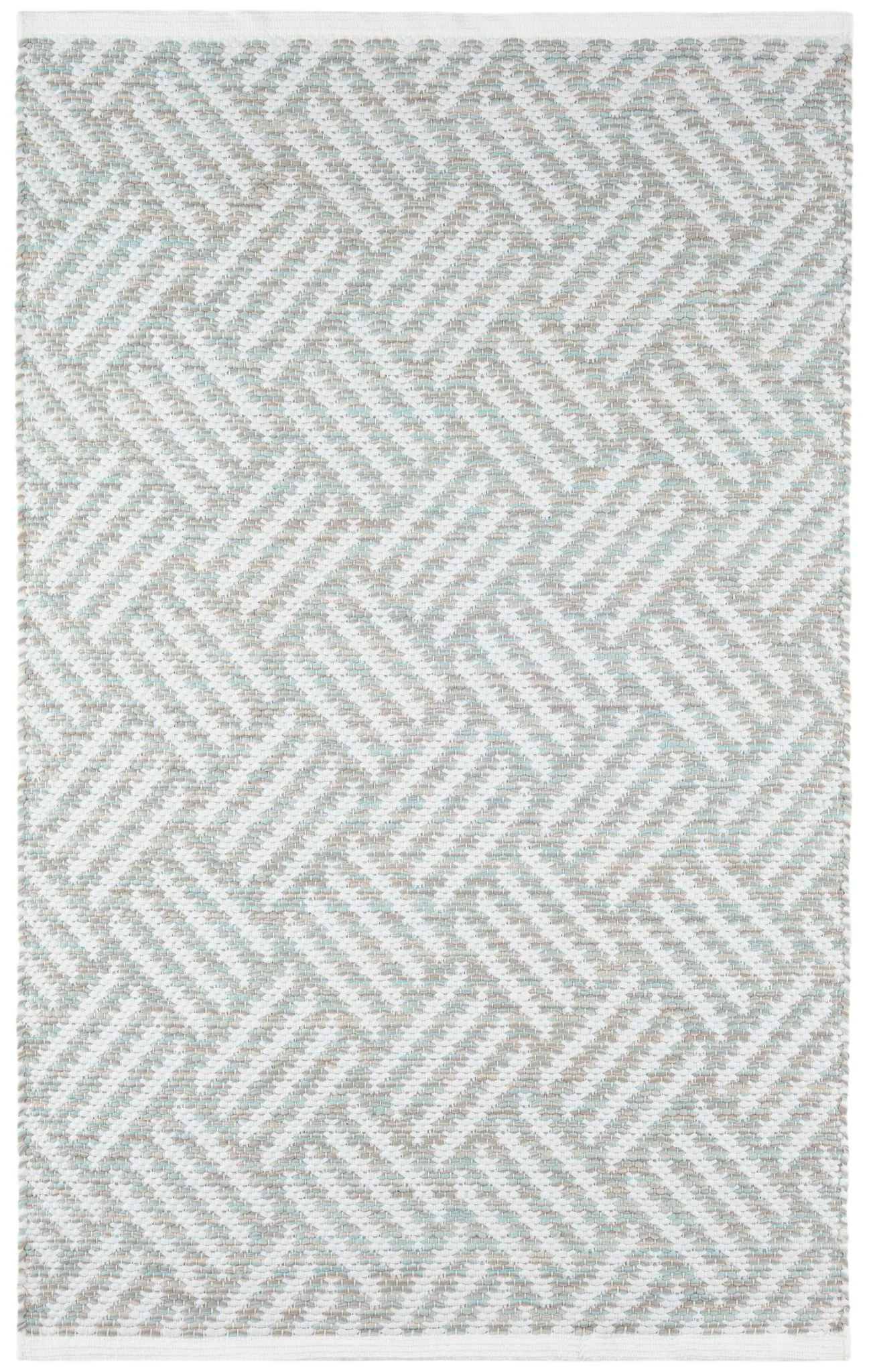 Crisscross Ocean Handwoven Indoor/Outdoor Rug - Image 1