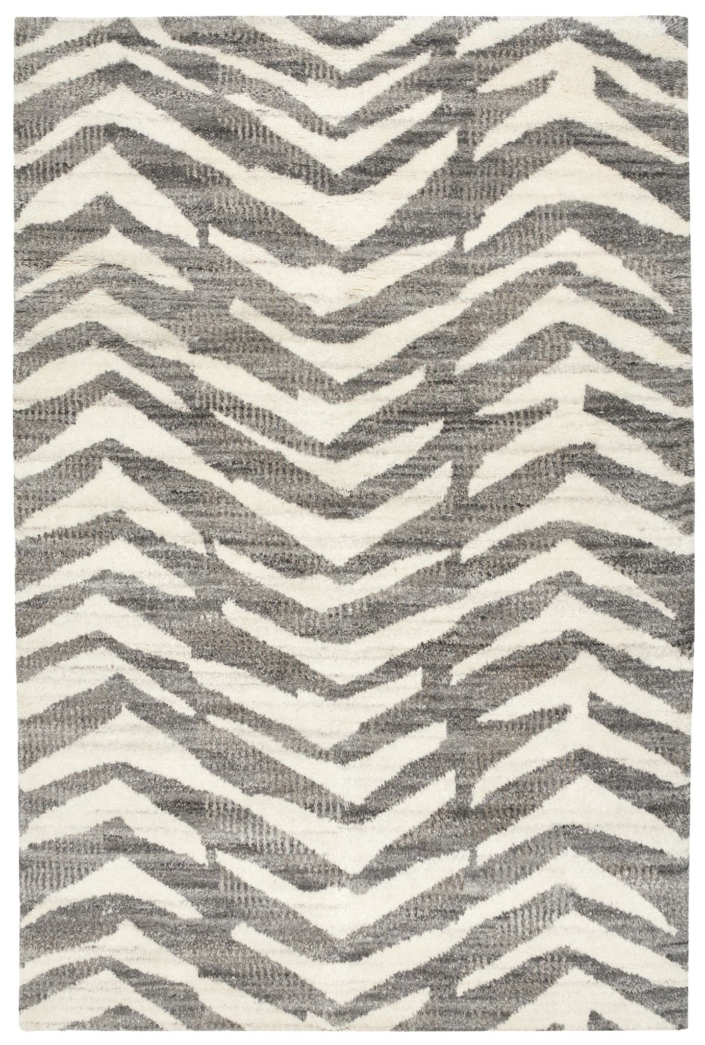 Farah Grey Hand Knotted Wool Rug - Image 1