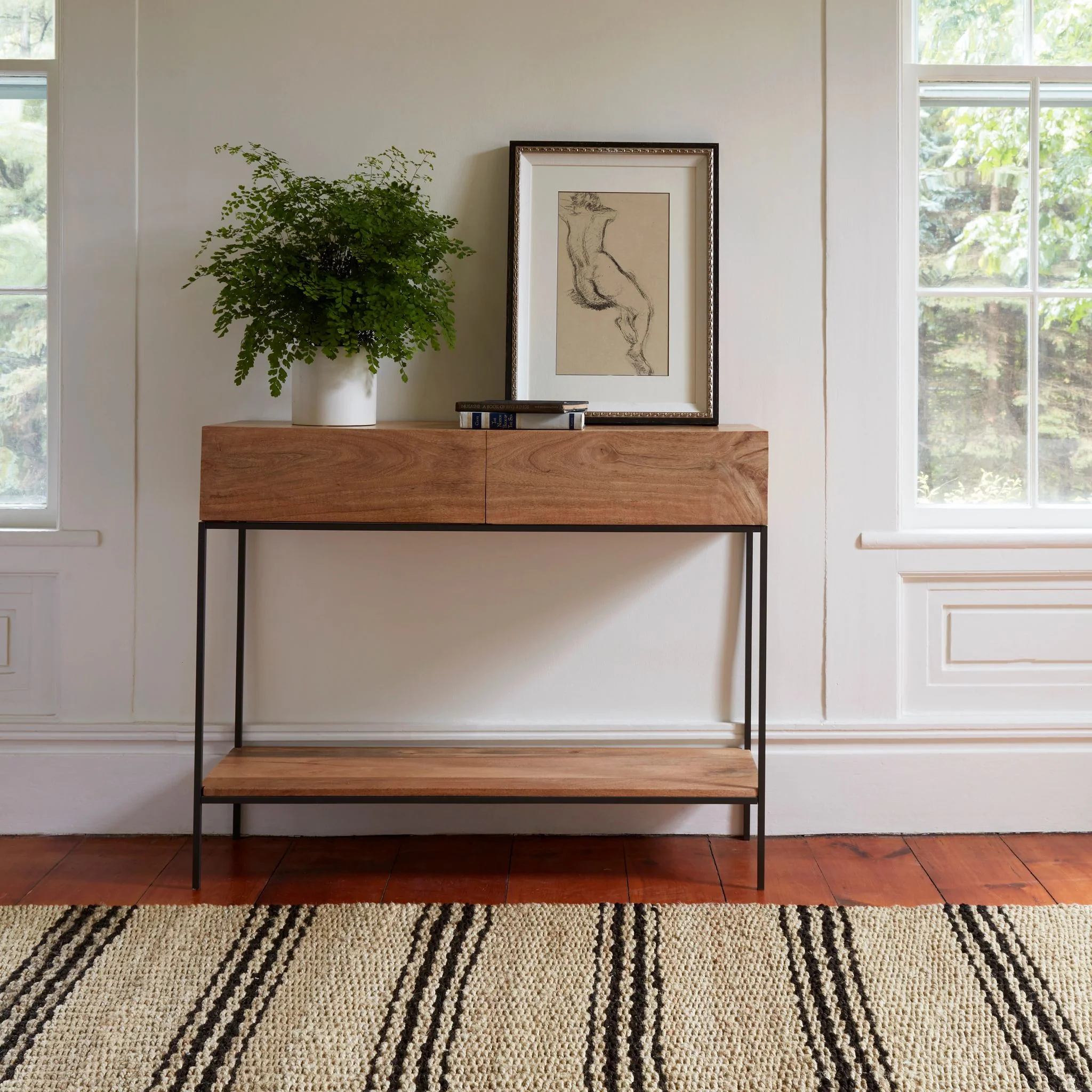 Jute Ticking Black Handwoven Rug - Image 3