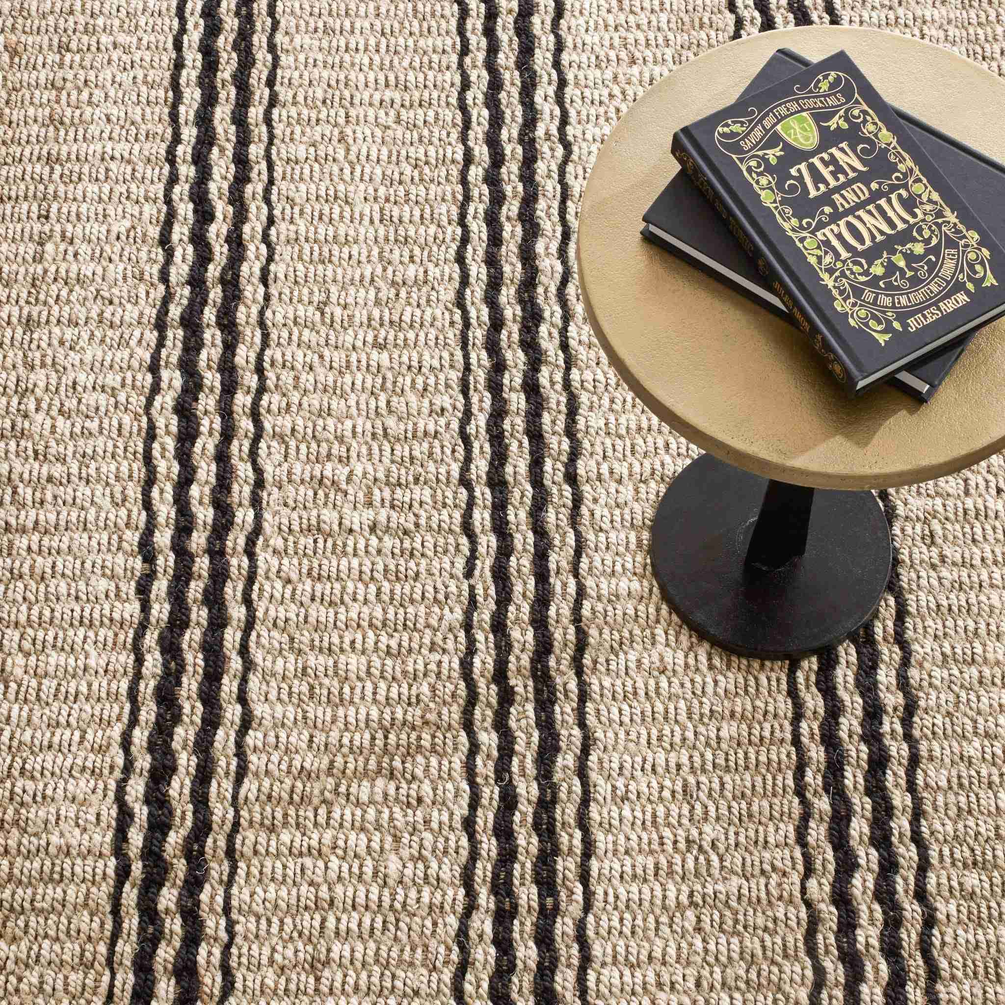 Jute Ticking Black Handwoven Rug - Image 2