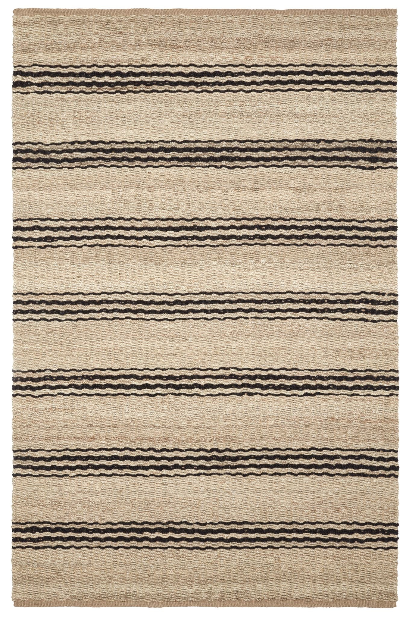 Jute Ticking Black Handwoven Rug - Image 1