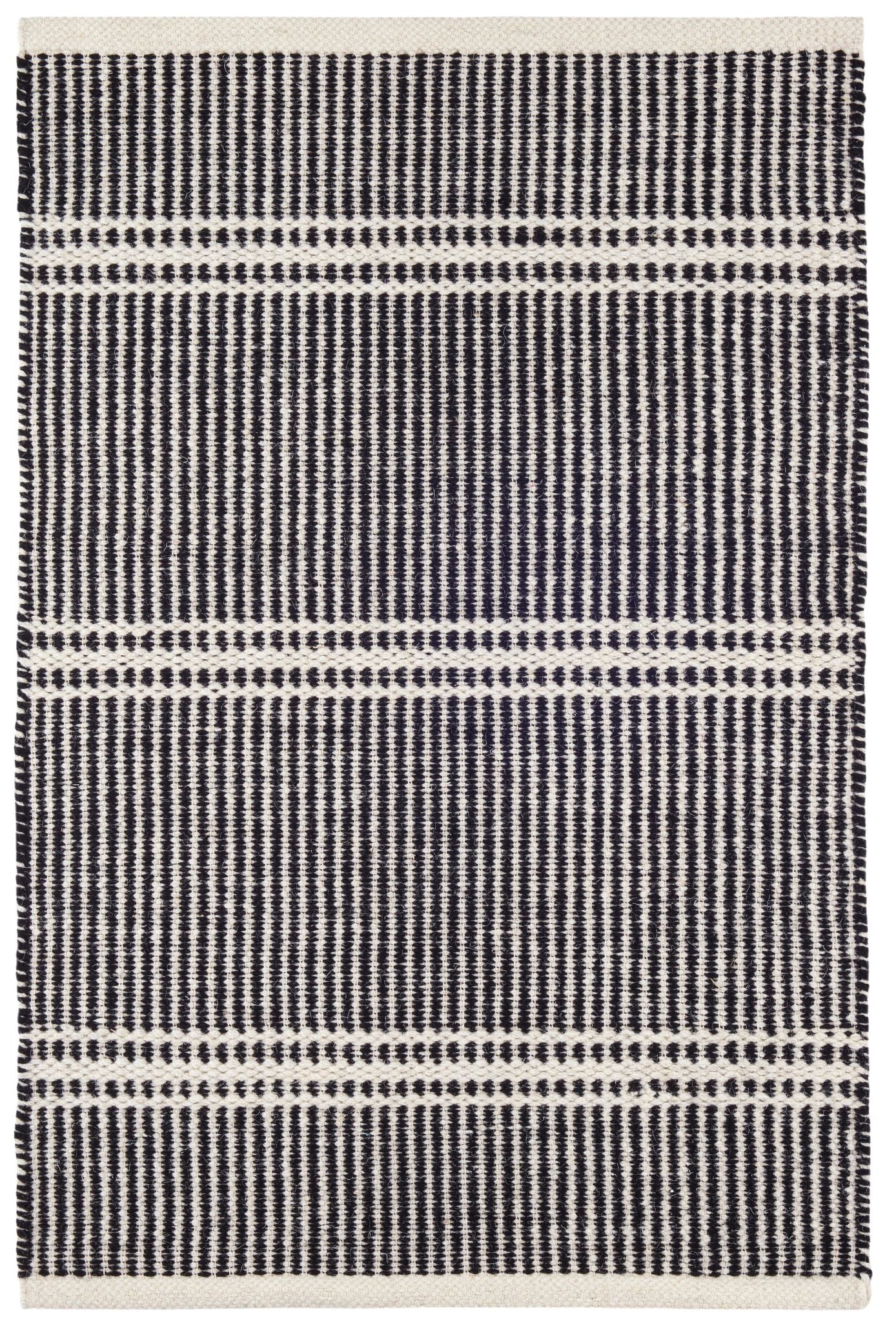 Malta Black/Ivory Handwoven Wool Rug - Image 1