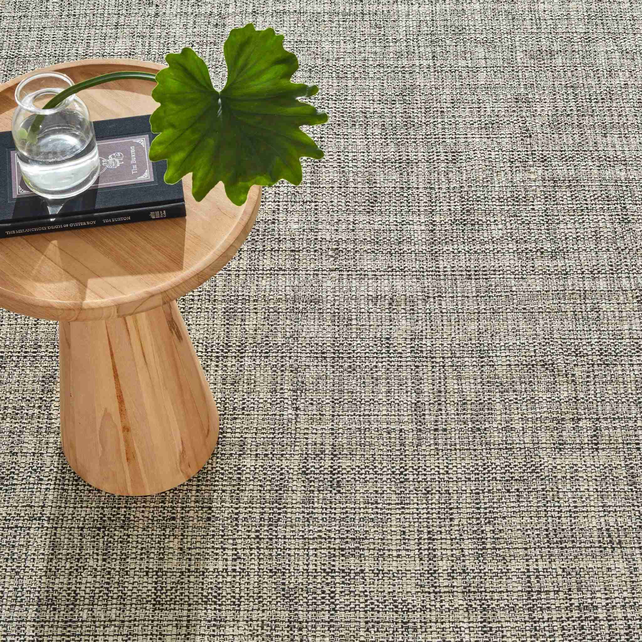 Marled Black Handwoven Cotton Rug - Image 2