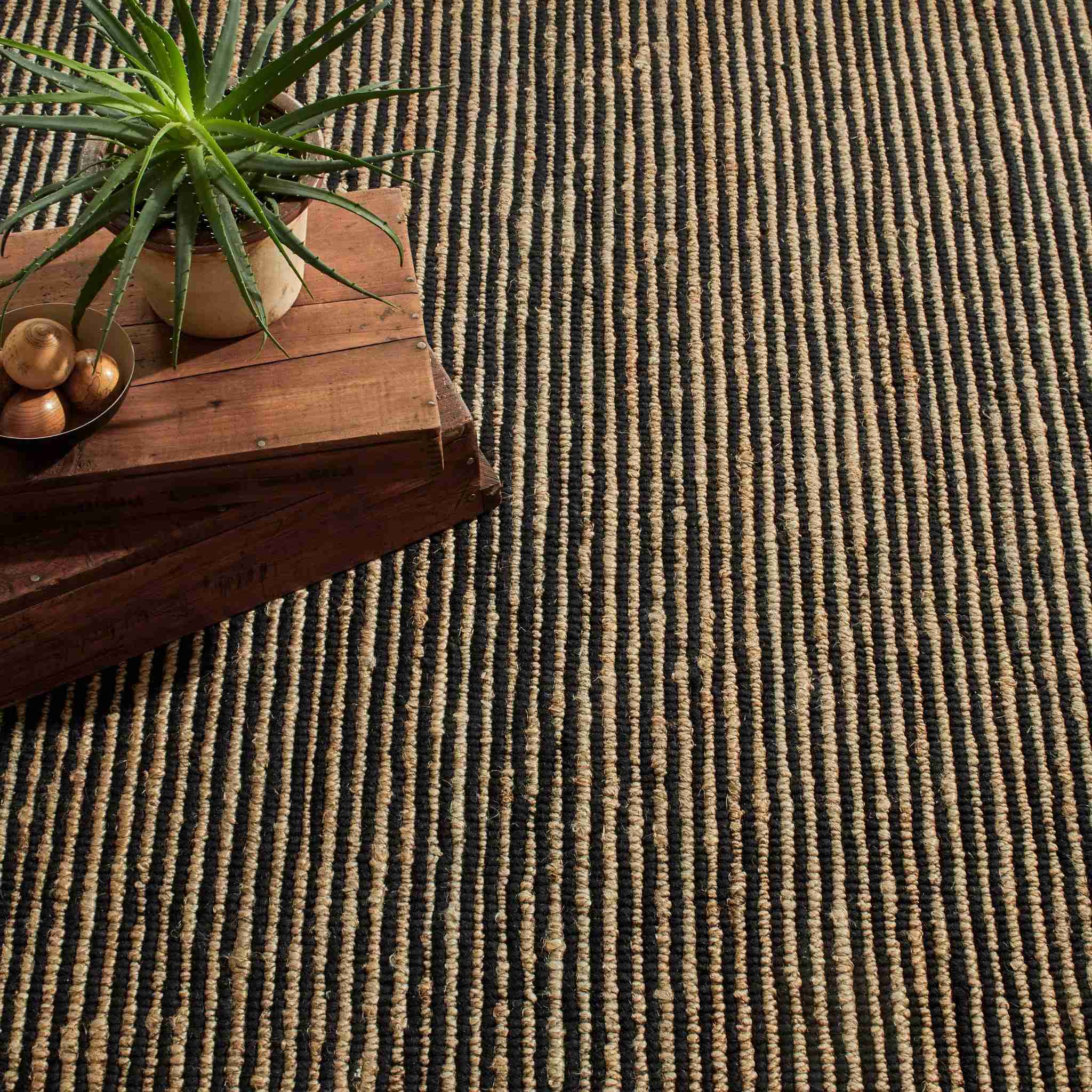 Twiggy Black Handwoven Wool/Jute Rug - Image 2