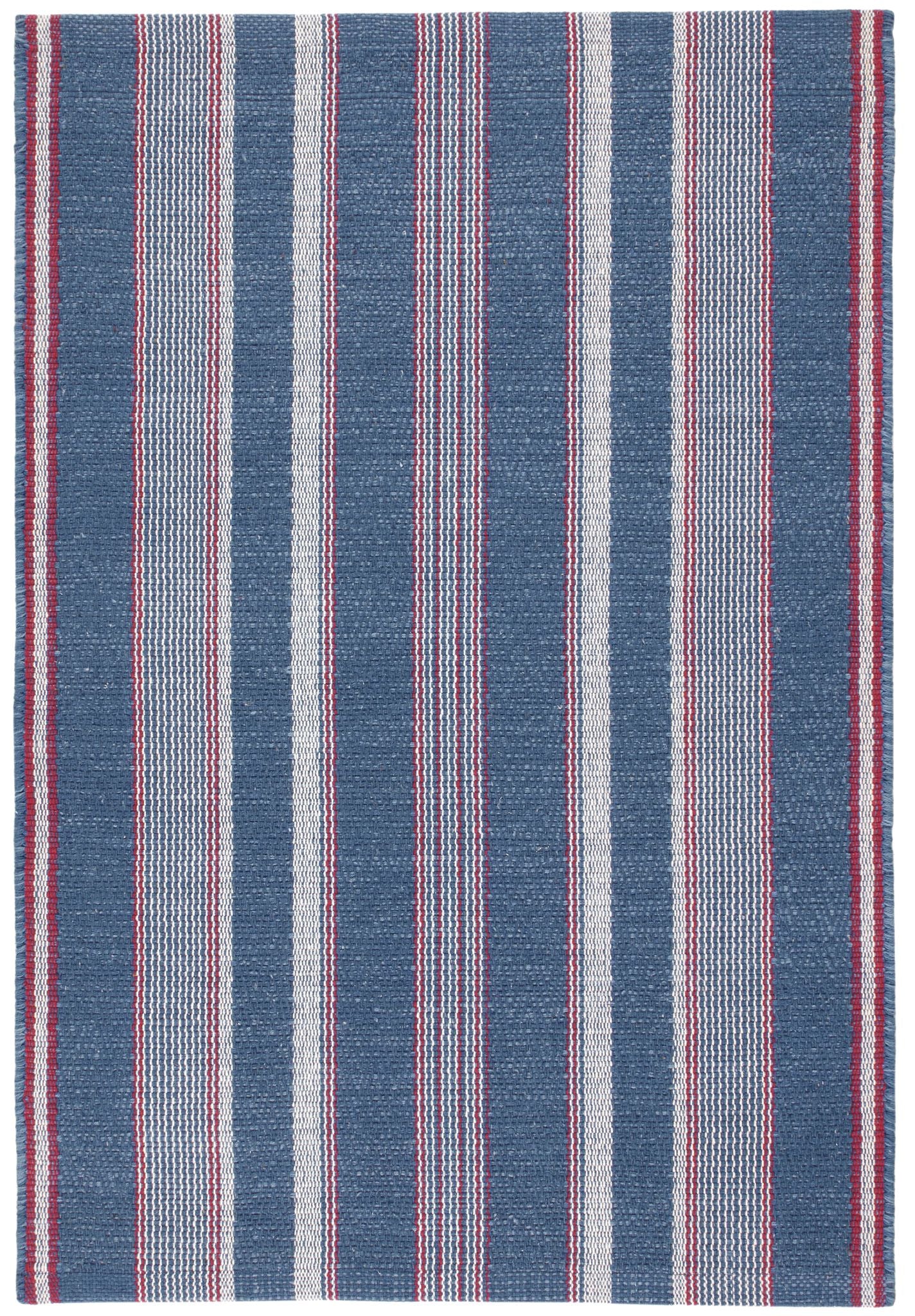 Camden Stripe Denim Handwoven Cotton Rug - Image 1