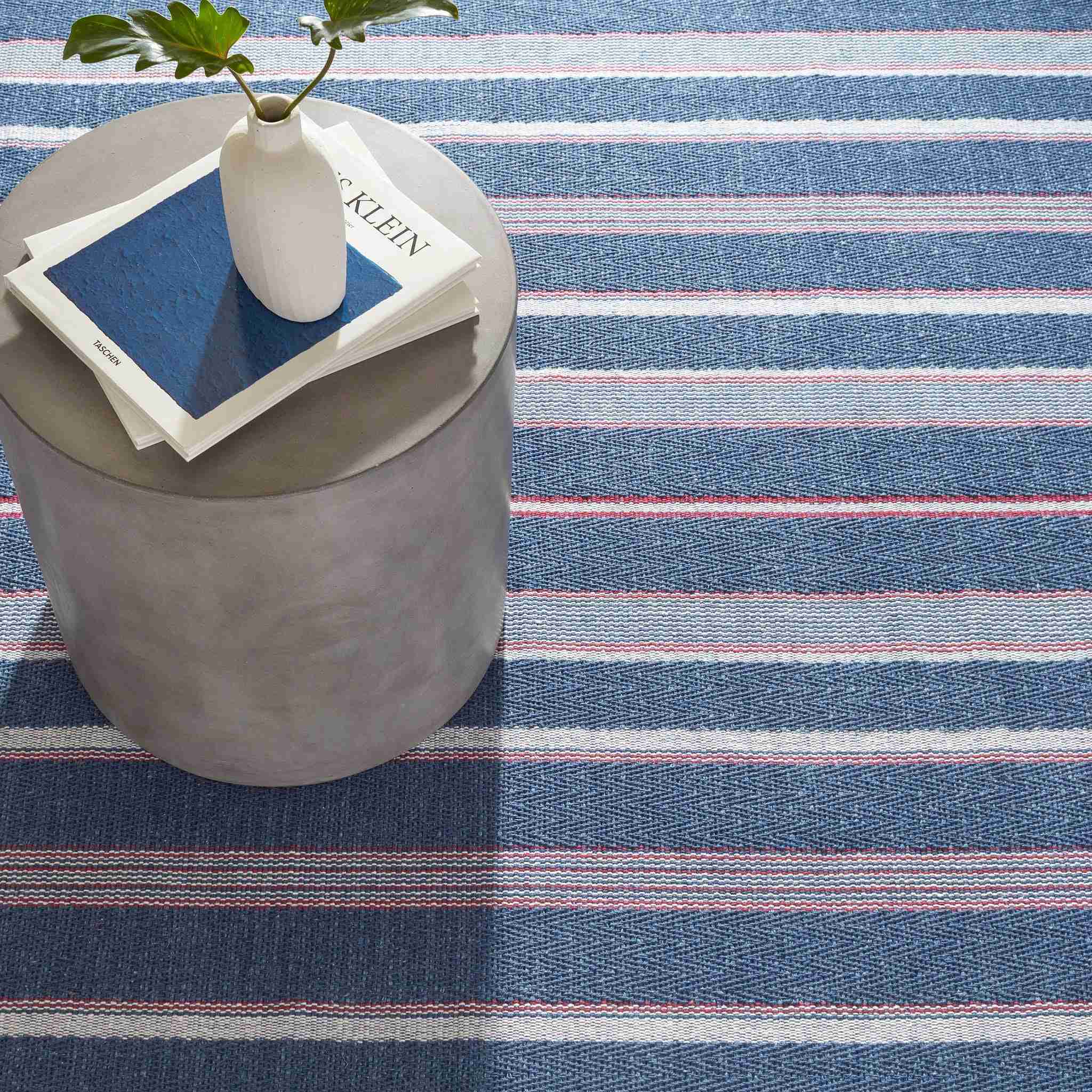 Camden Stripe Denim Handwoven Cotton Rug - Image 2