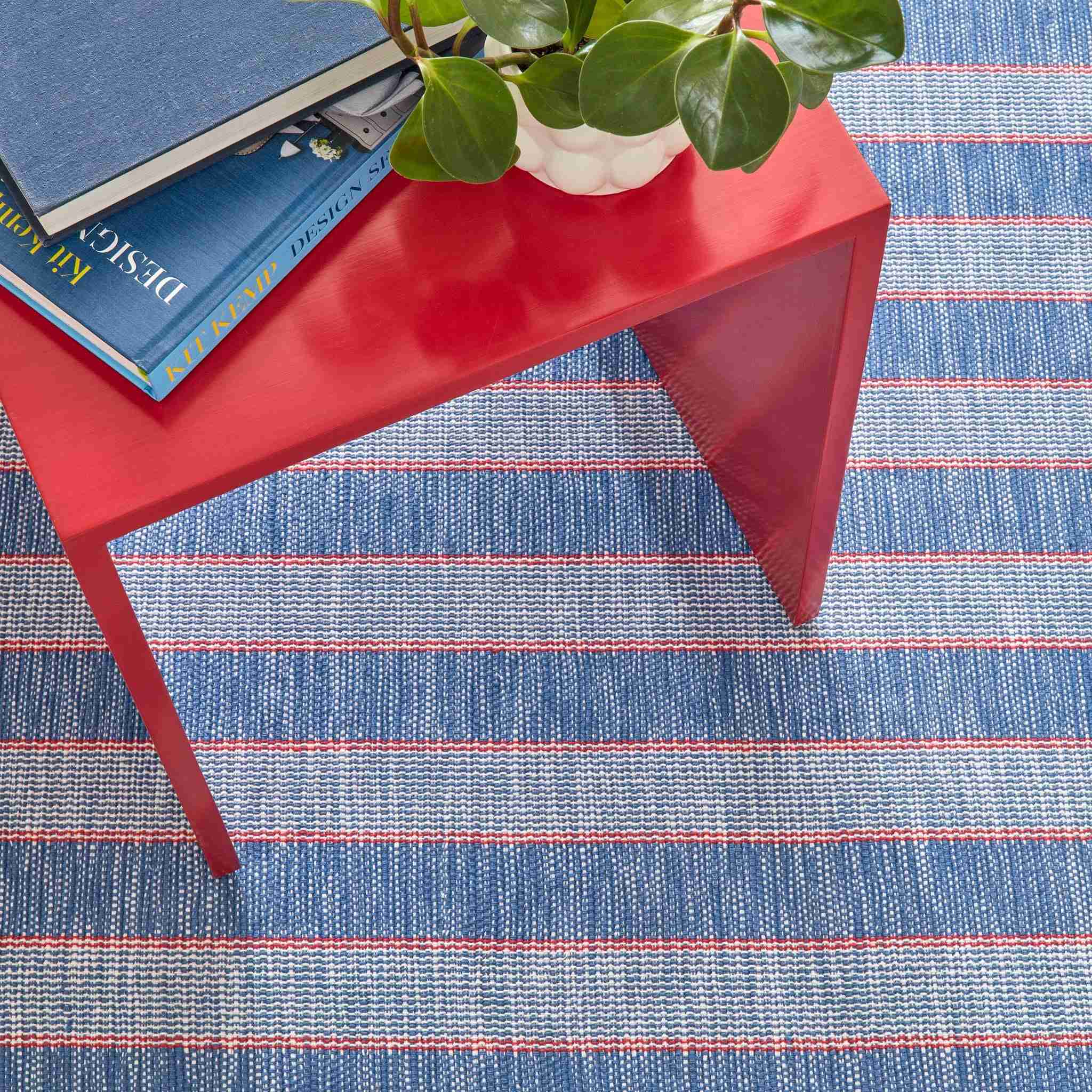 Hillsgrove Stripe Denim Handwoven Cotton Rug - Image 2