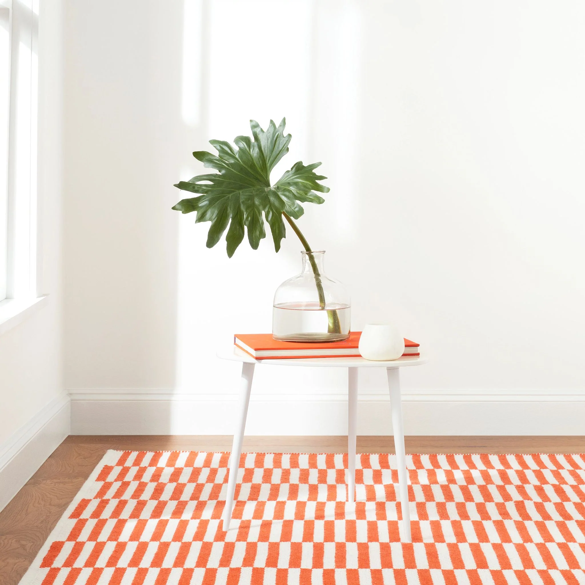 Sailing Stripe Tangerine Handwoven Indoor/Outdoor Rug - Image 3