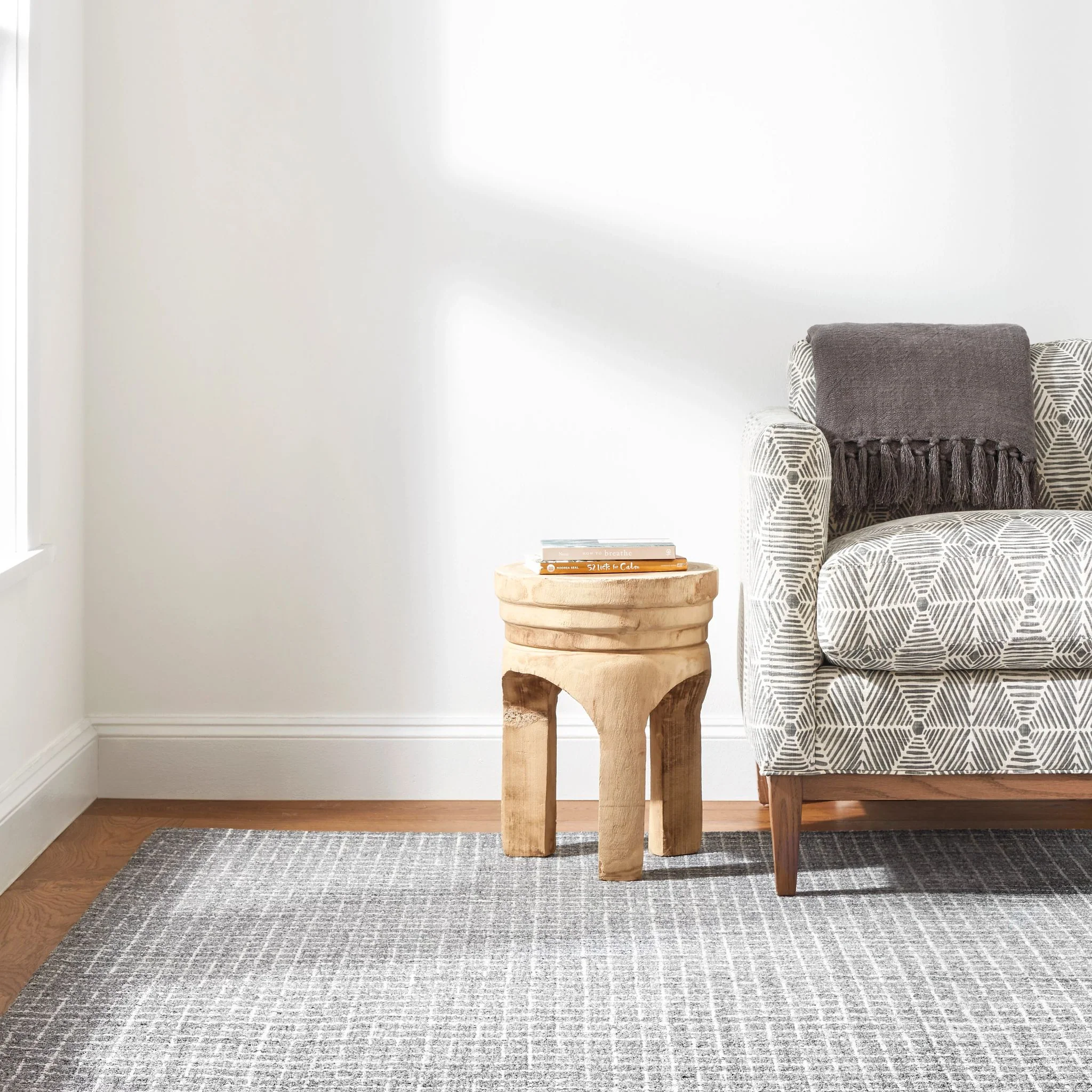 Conall Grey Hand Micro Hooked Wool Rug - Image 2