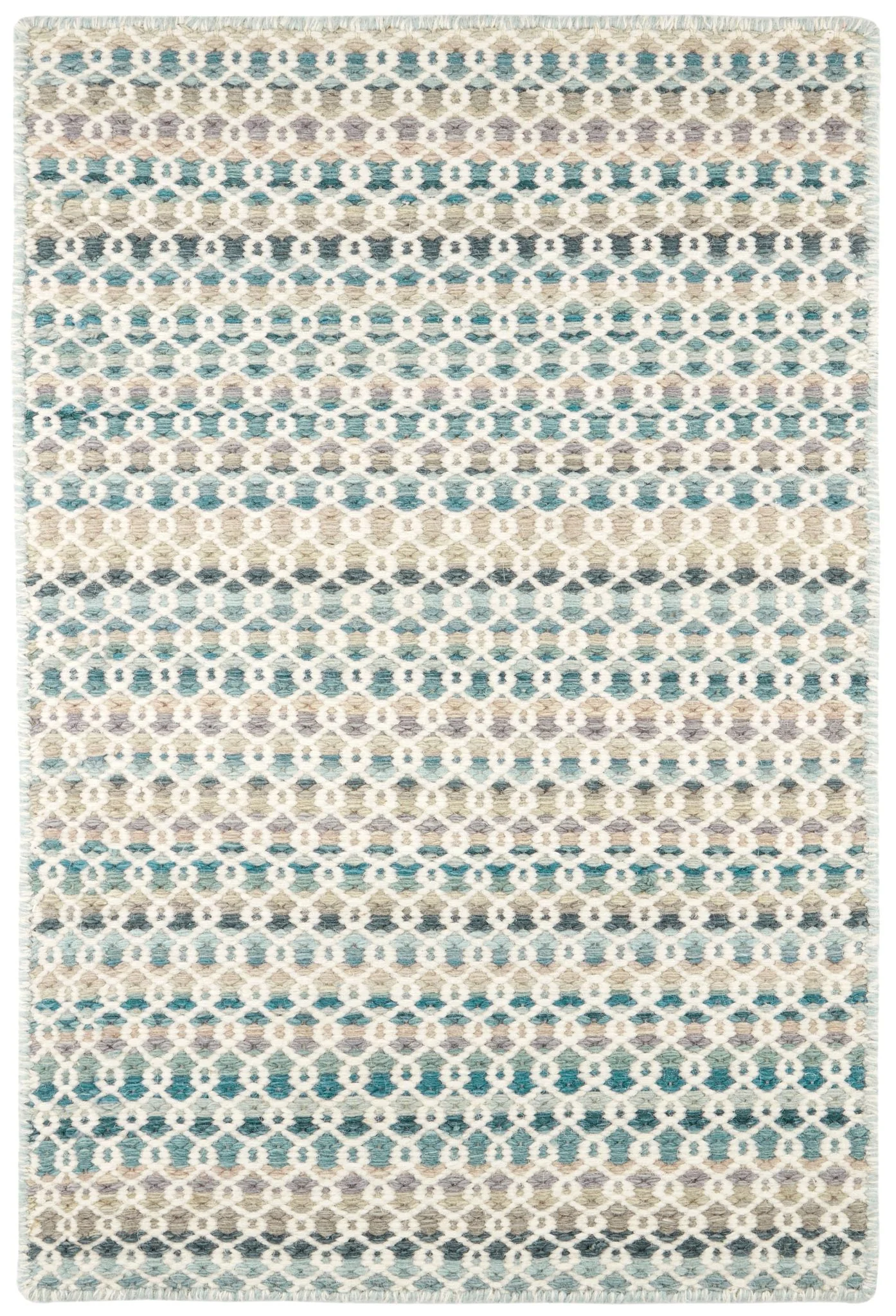 Poppy Blue Handwoven Wool Rug - Image 1