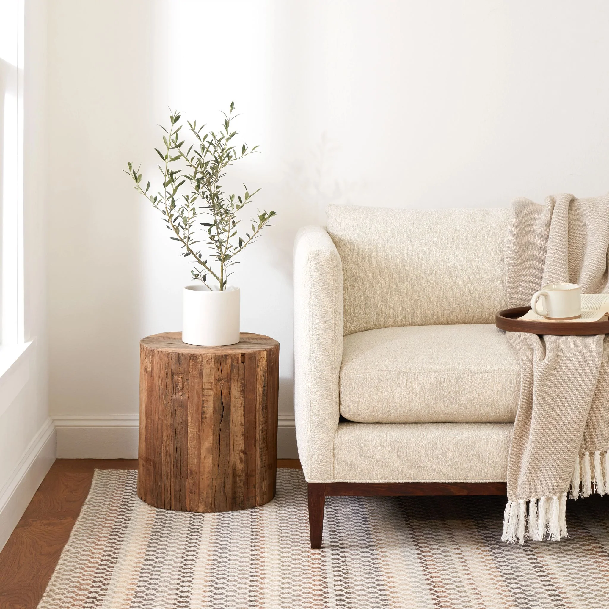 Poppy Natural Handwoven Wool Rug - Image 2