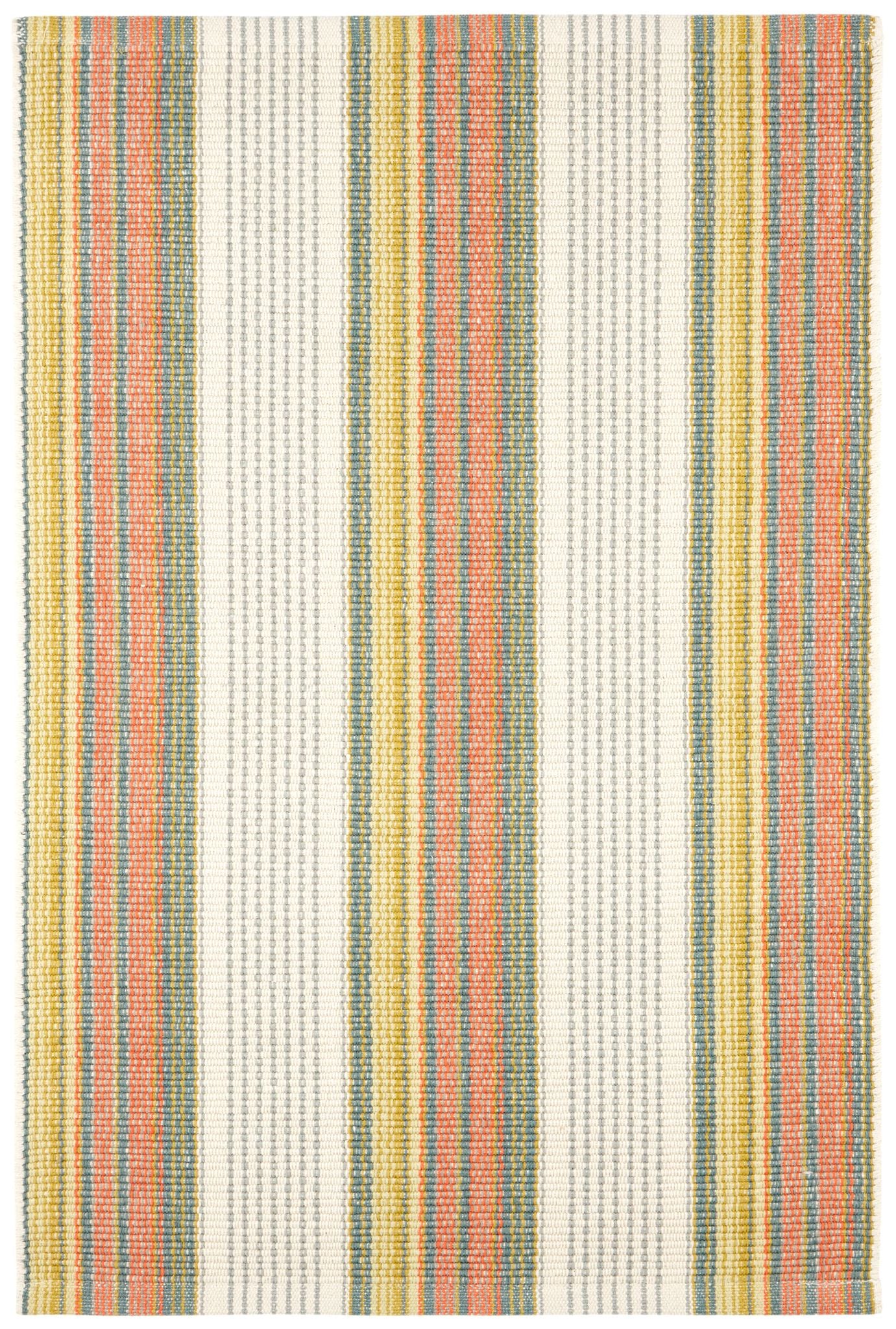 Sloane Stripe Sprout Handwoven Cotton Rug - Image 1