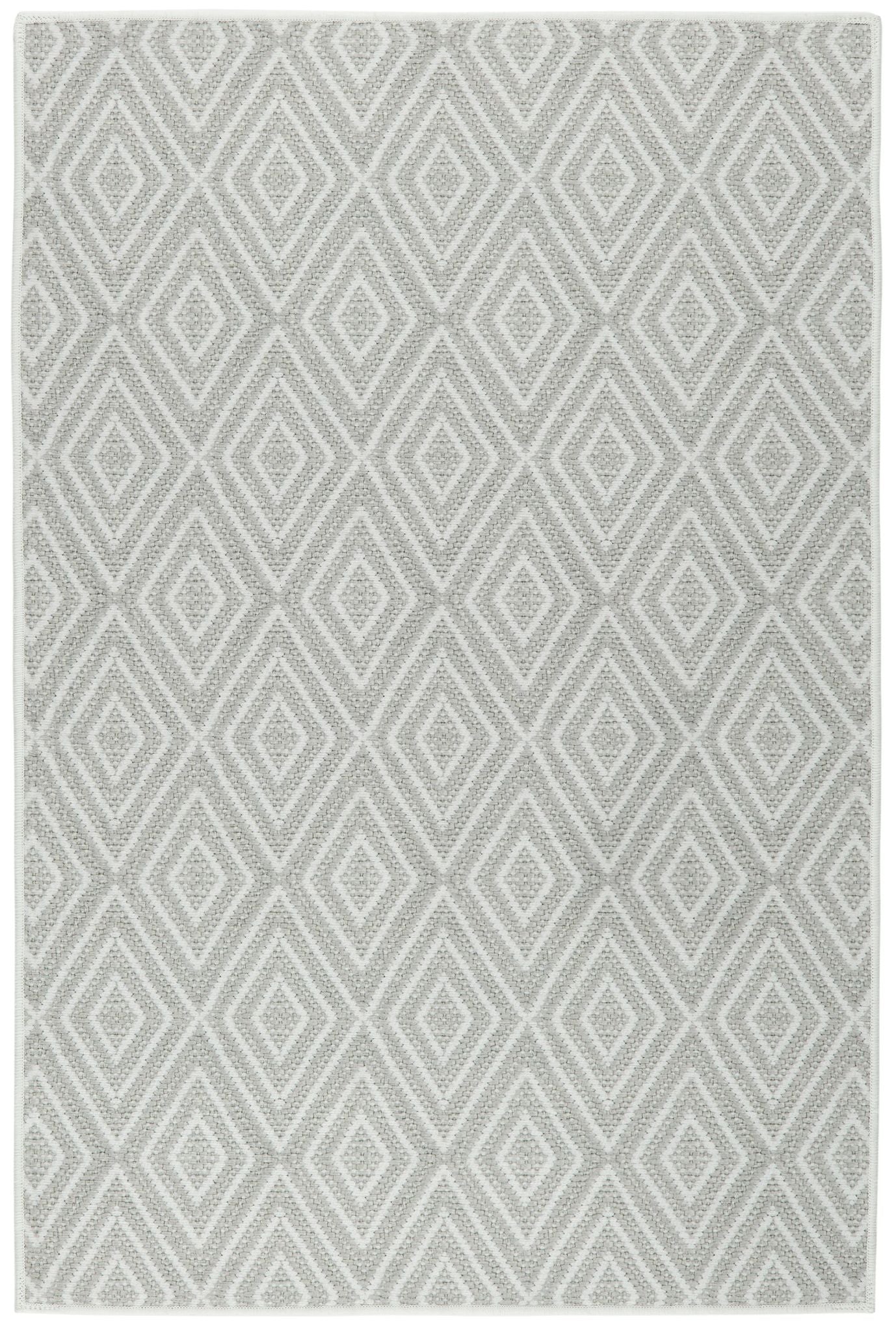 Diamond Platinum/White Machine Washable Rug - Image 1