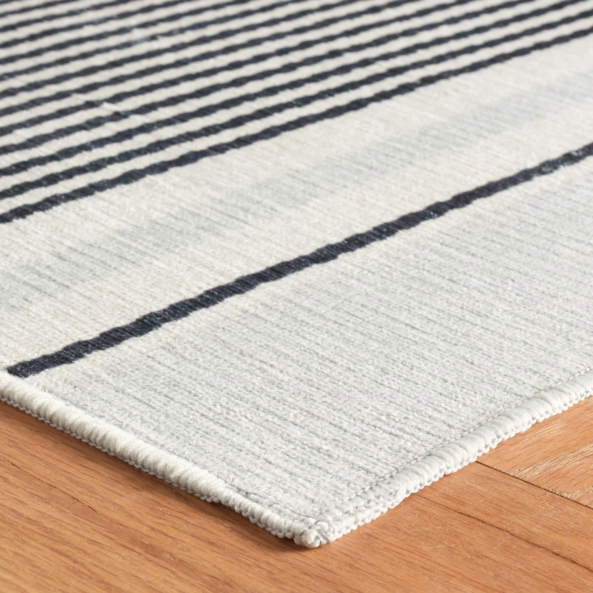 Gunner Stripe Grey Machine Washable Rug - Image 3