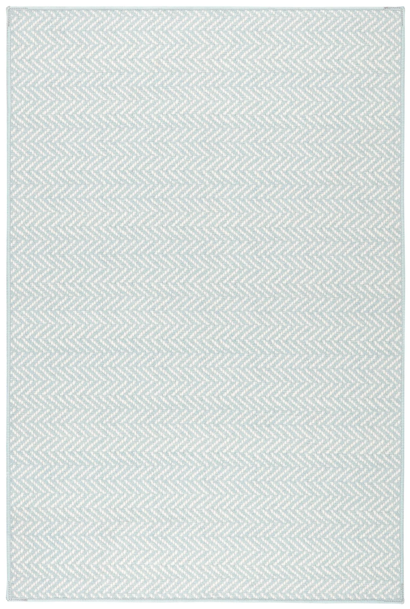 Herringbone Swedish Blue Machine Washable Rug - Image 1