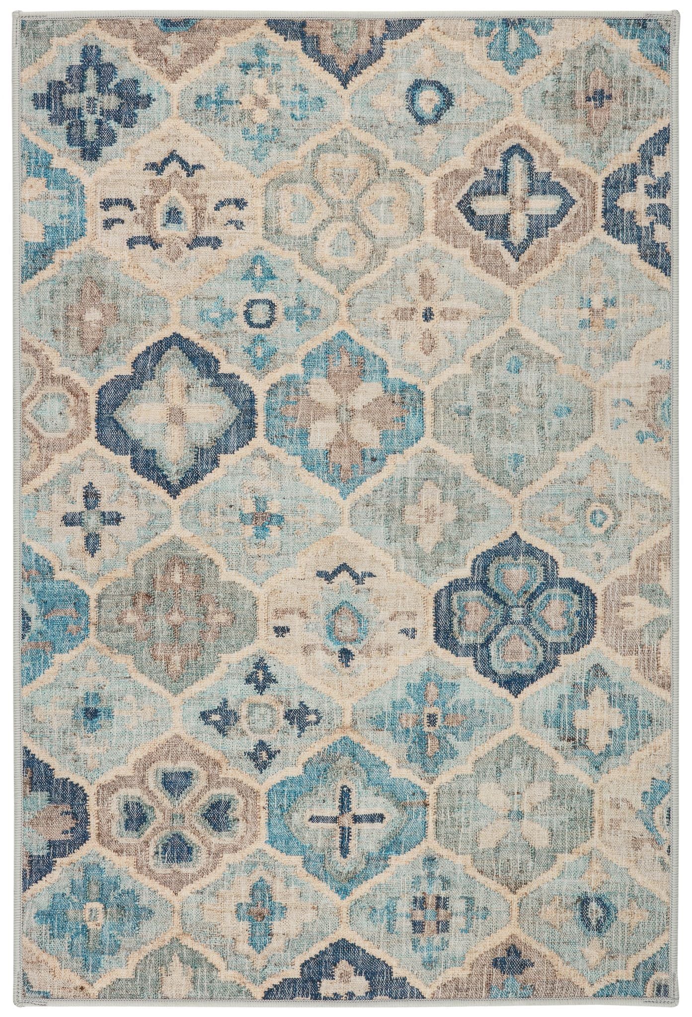 Pali Blue Machine Washable Rug - Image 1