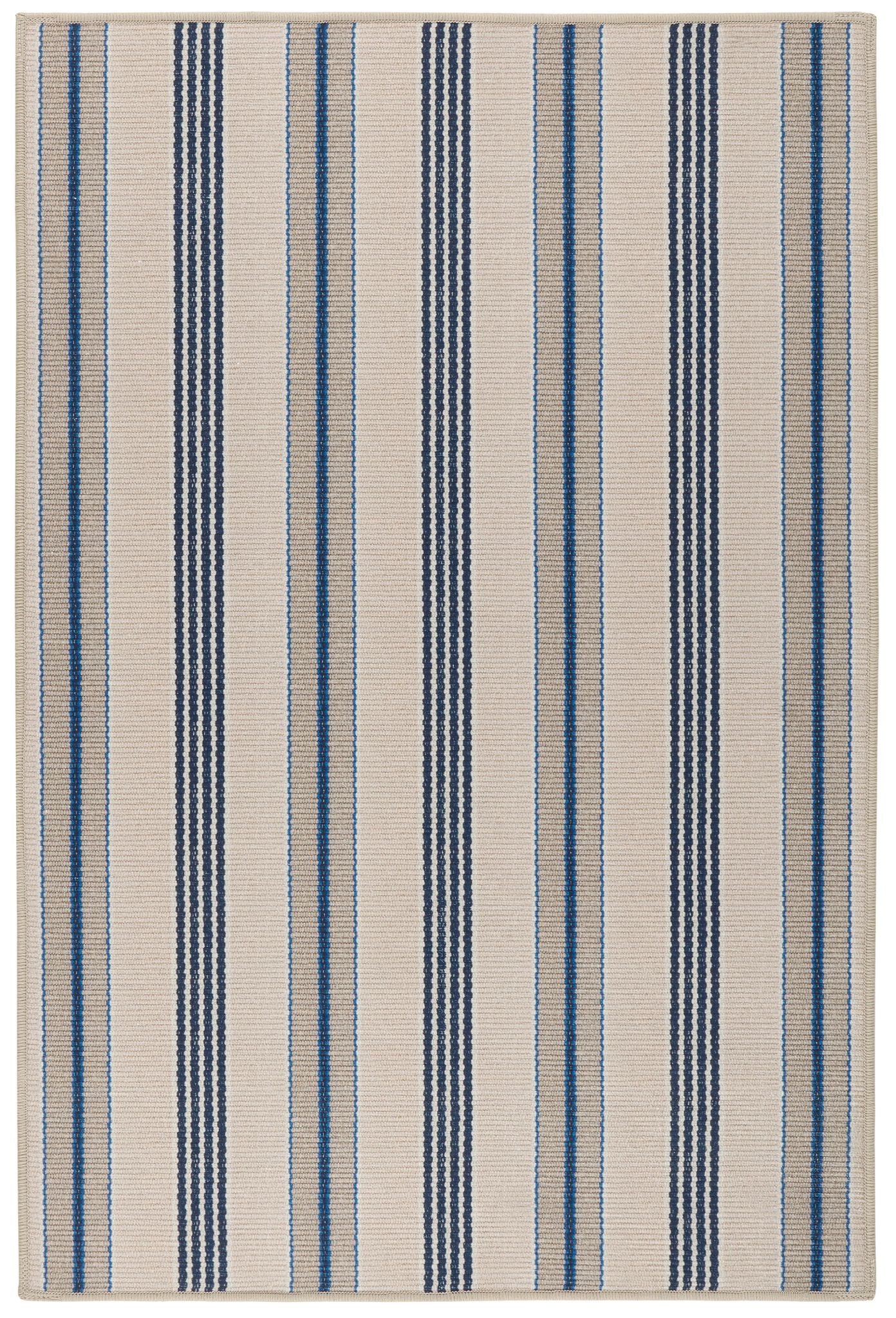 Nimes Ticking Neutral Machine Washable Rug - Image 1