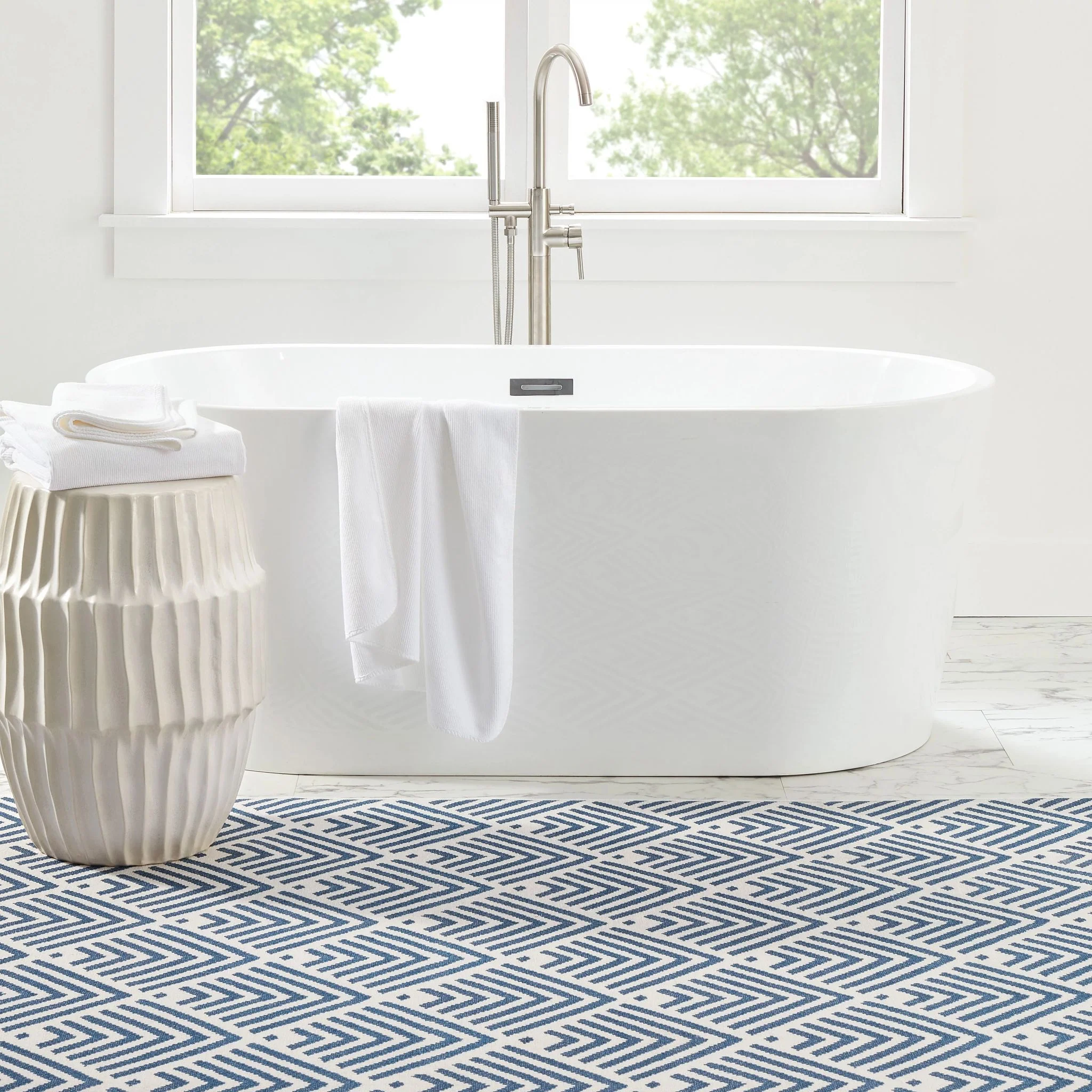 Cleo Navy Machine Washable Rug - Image 3