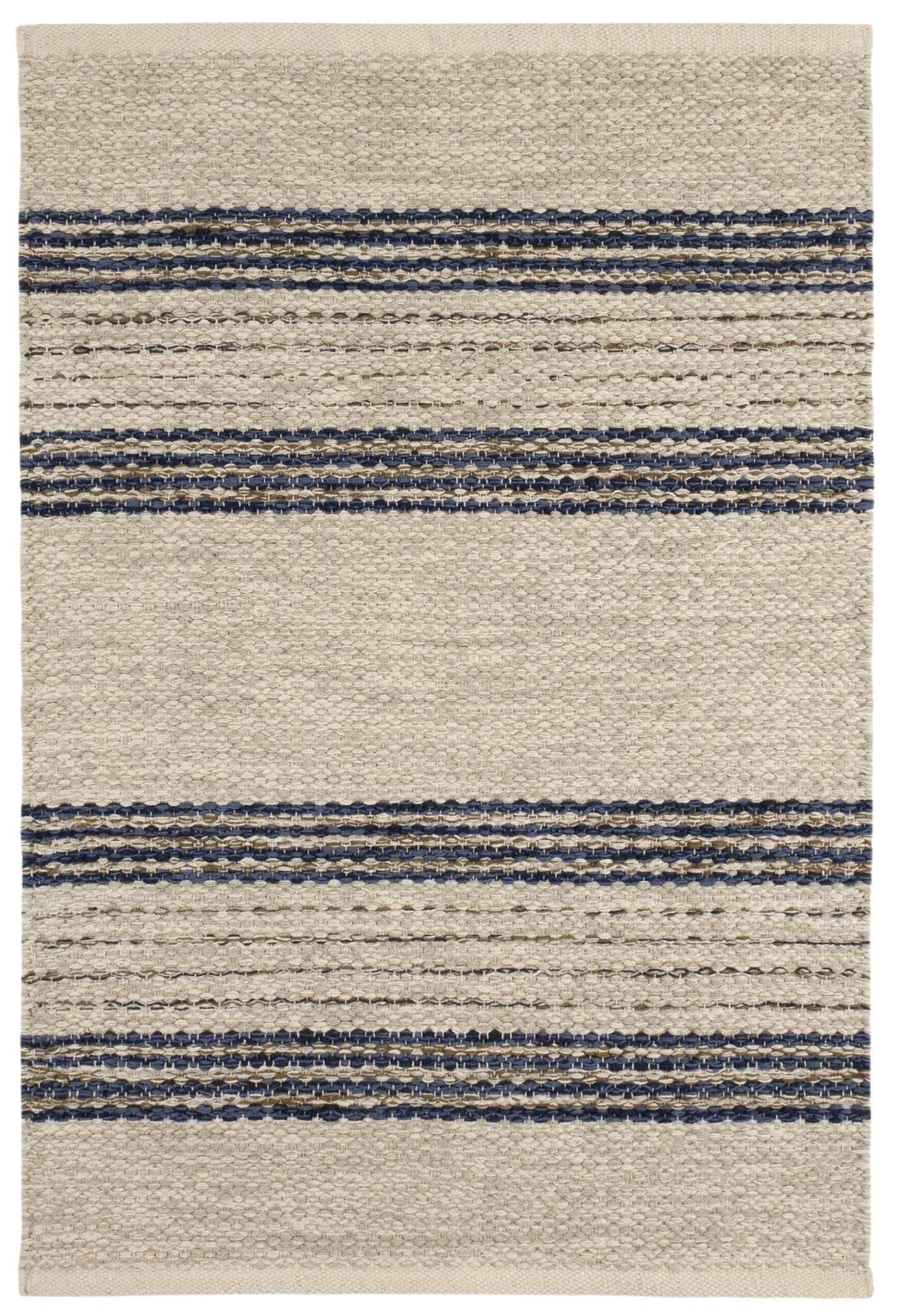 Cielo Stripe Navy Handwoven Cotton Rug - Image 1