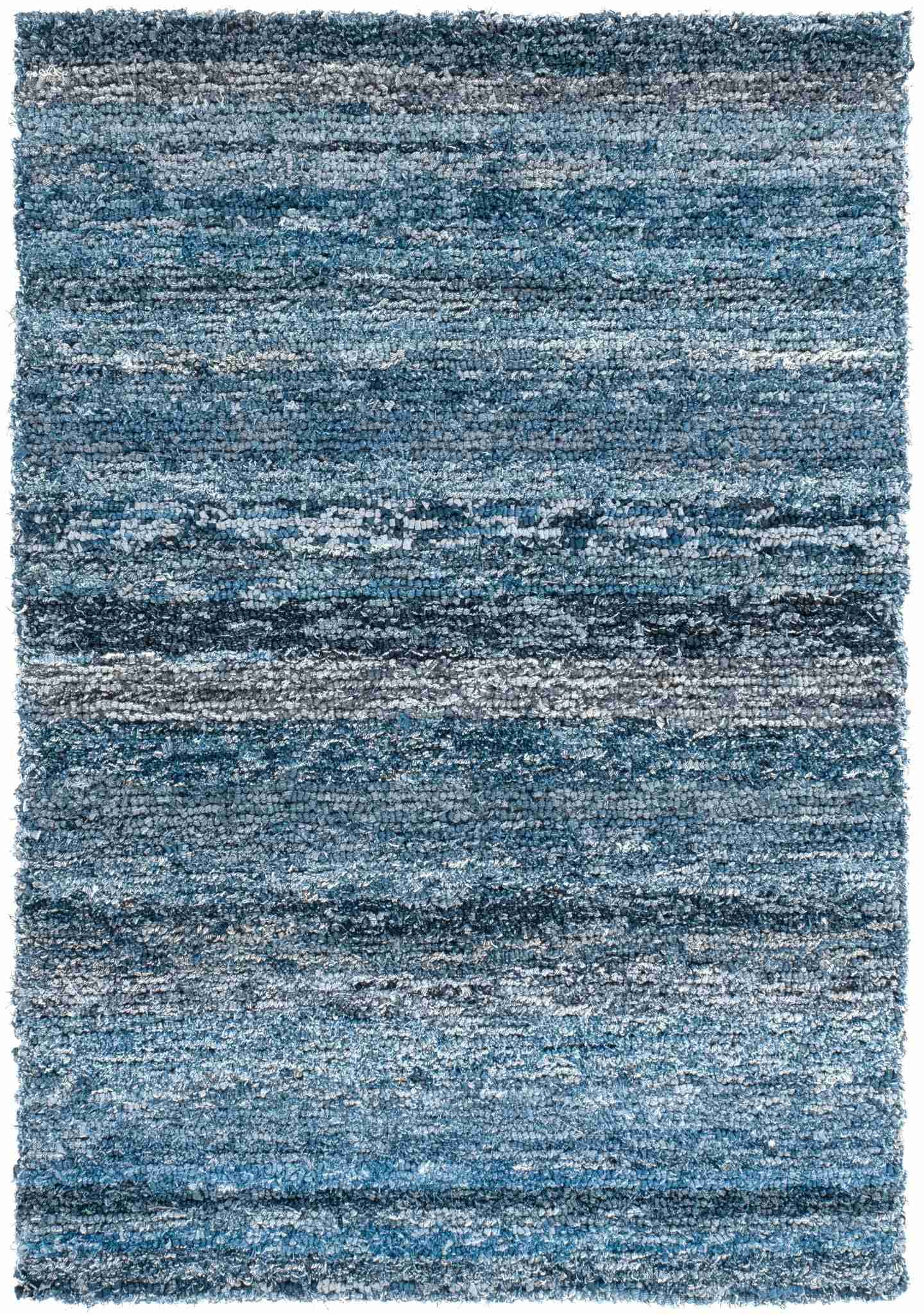 Denim Chindi Blue Hand Hooked Cotton Rug - Image 1