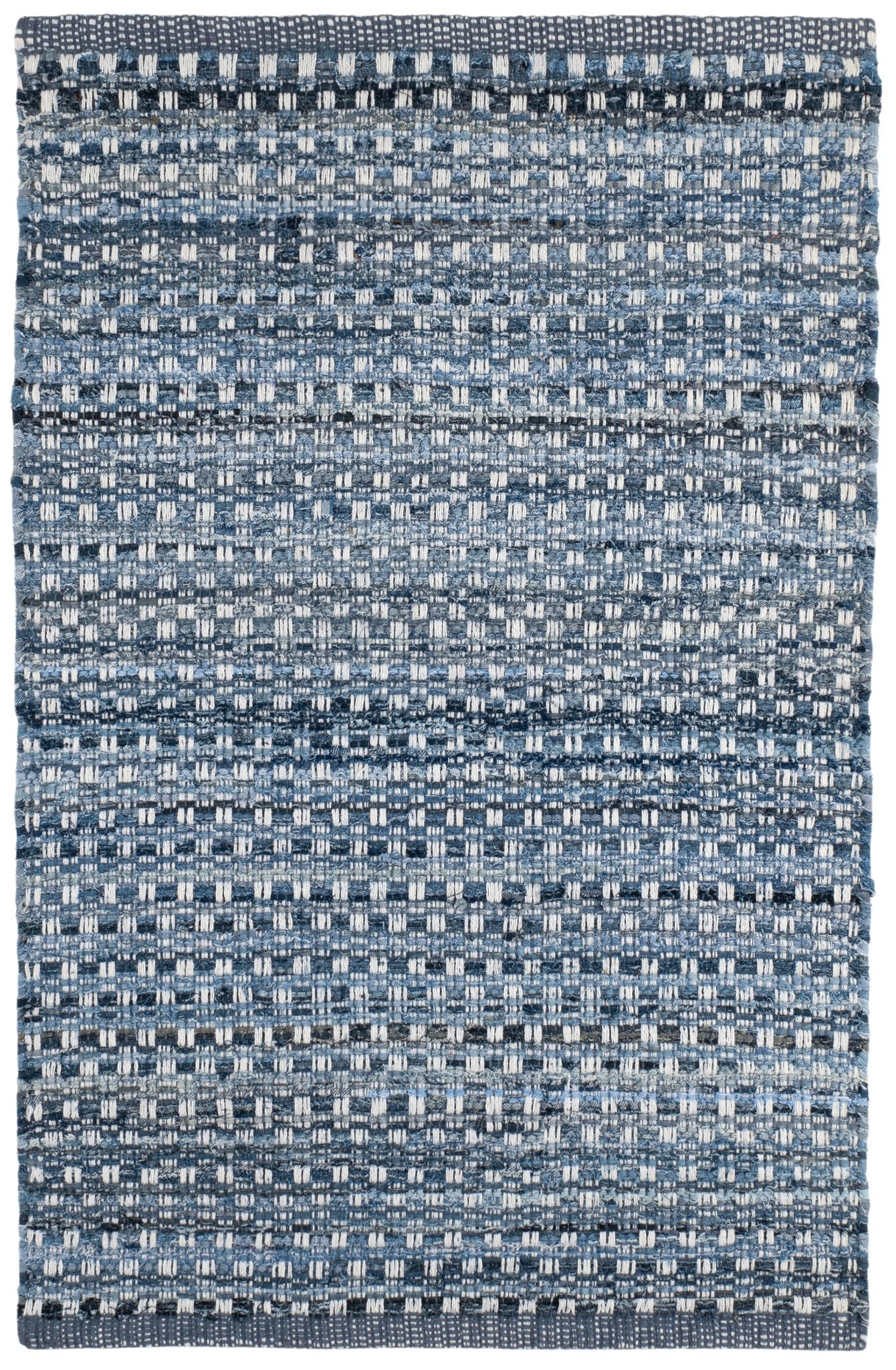 Denim Stone Blue Handwoven Cotton Rug - Image 1