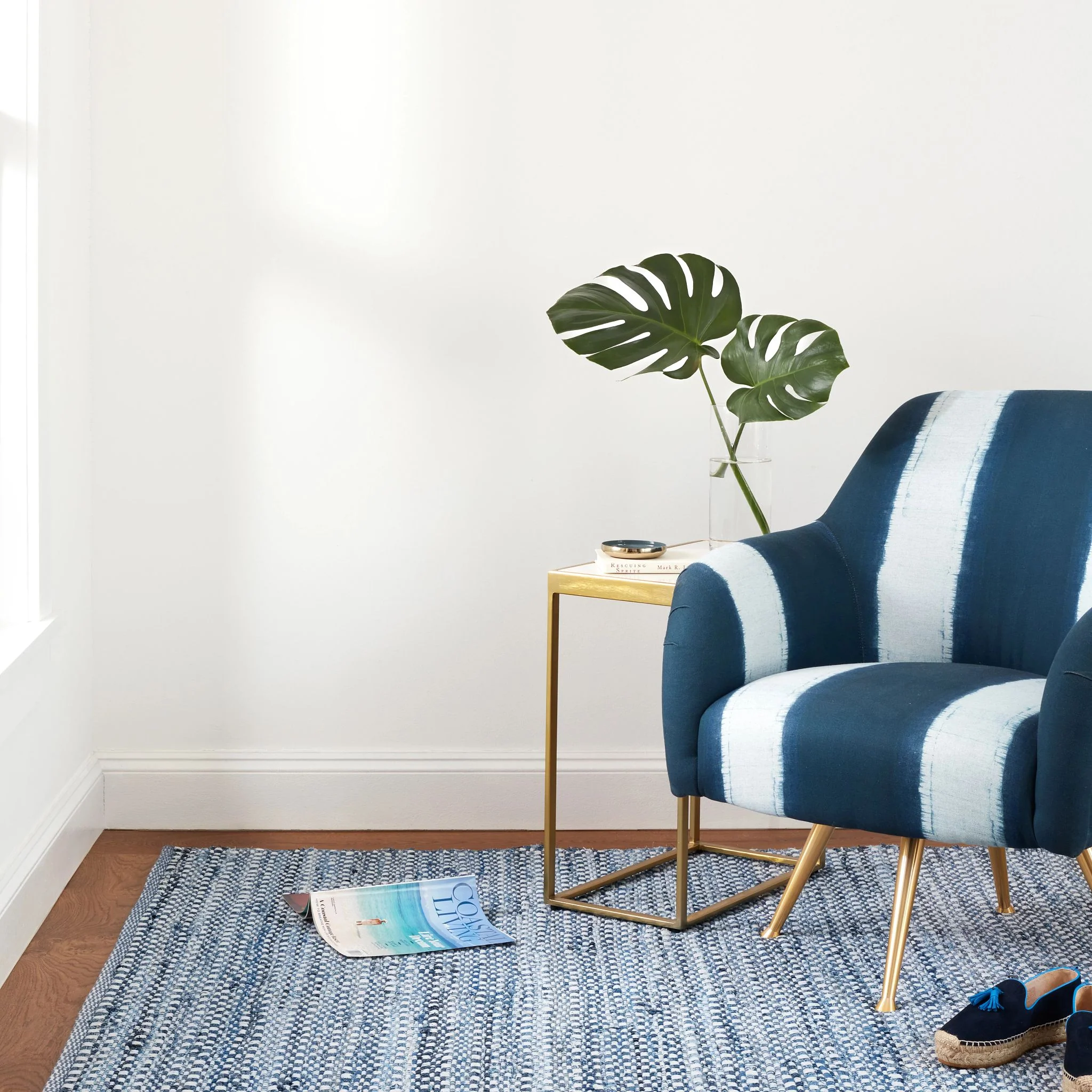 Denim Stone Blue Handwoven Cotton Rug - Image 2